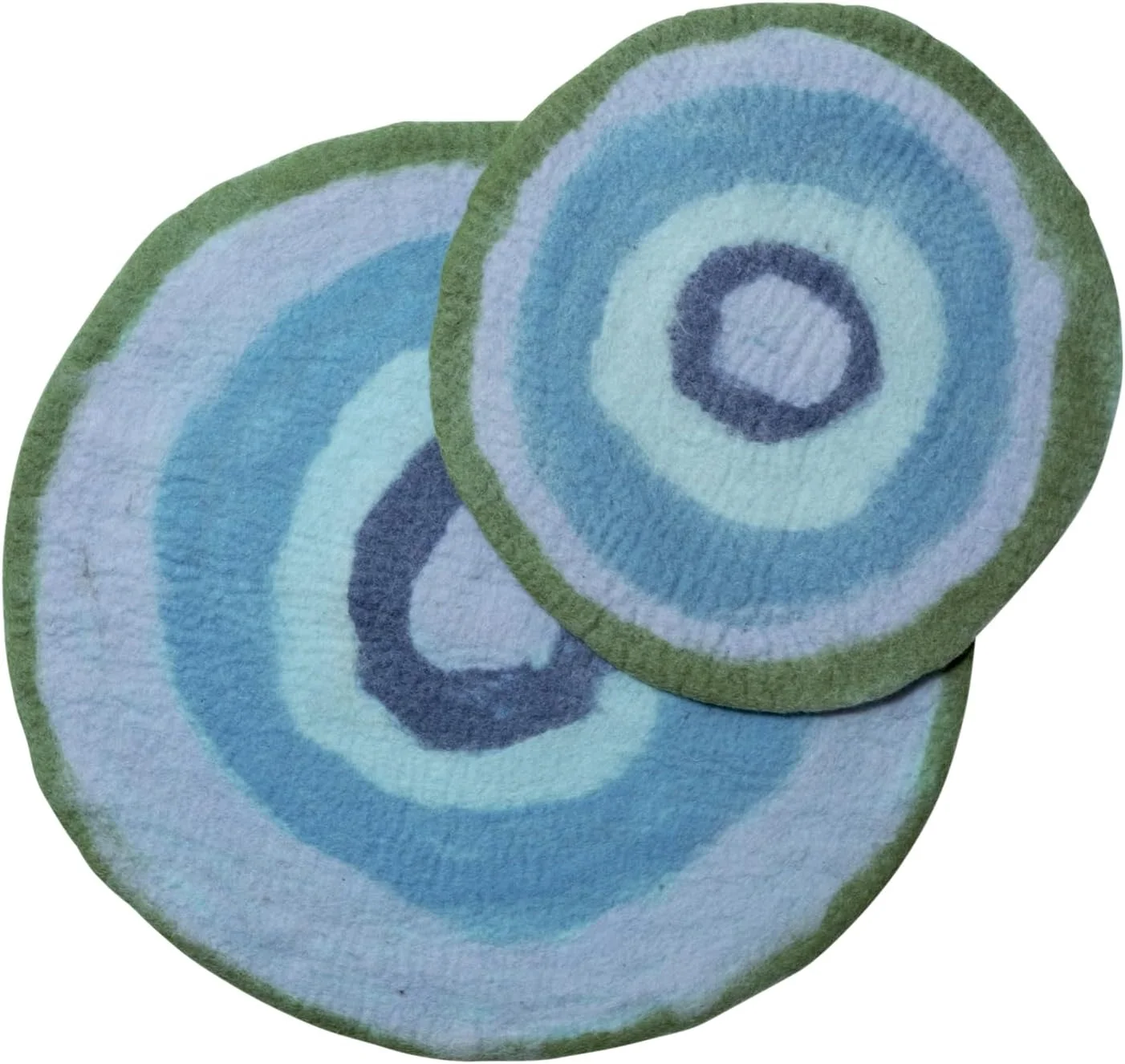 فرش عقیق سگ دارما و گربه کارما، راحت و شیک، ایده آل برای استفاده در فضای داخلی، تمیز کردن آسان، آبی، کوچک، 45 × 45 سانتی متر