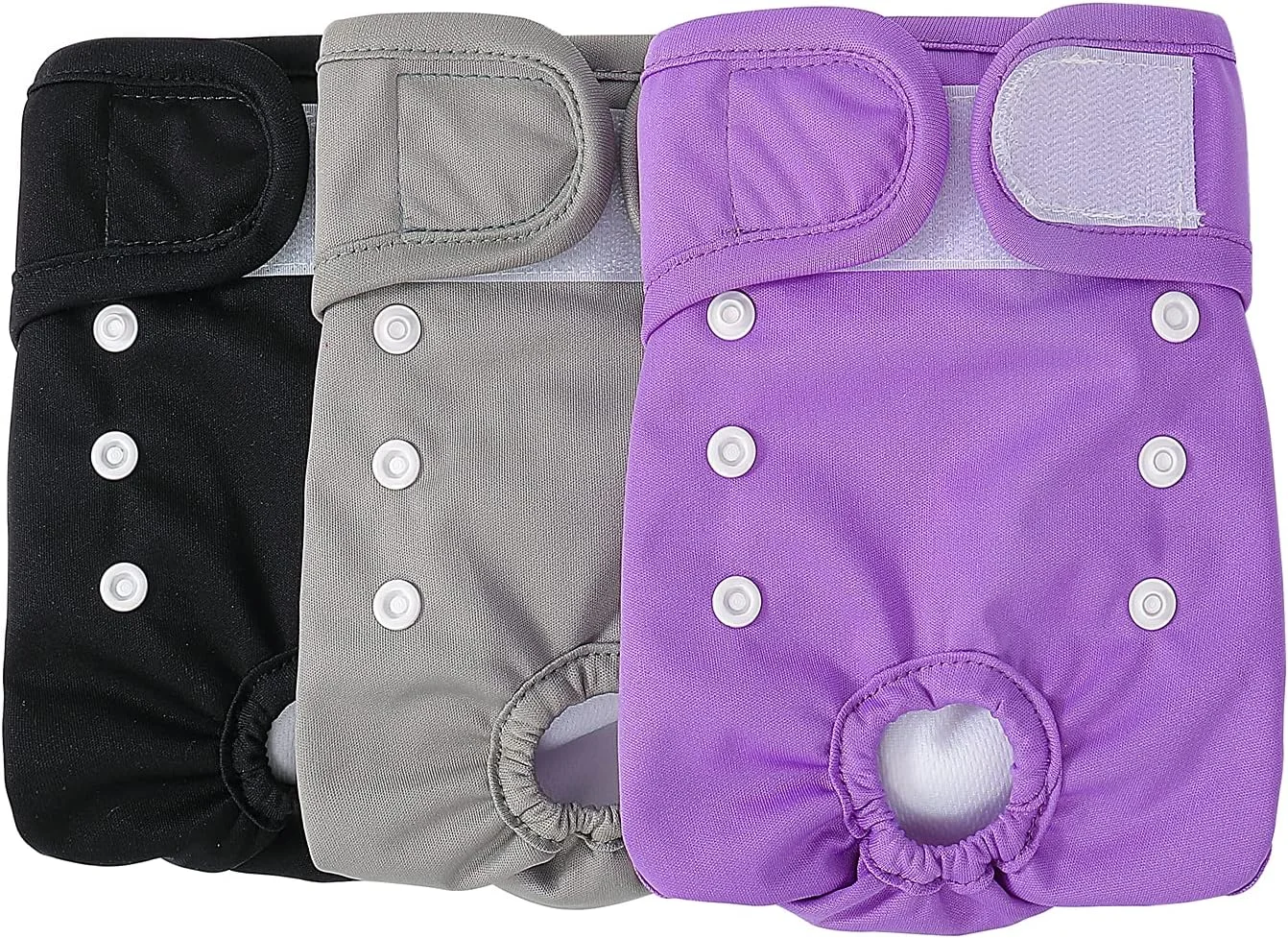 شورت بهداشتی سگ ماده Demigreat بسته 3 عددی سایز L، بسیار جاذب و بهداشتی، پوشک سگ برای سگ های ماده، سایز قابل تنظیم - بنفش