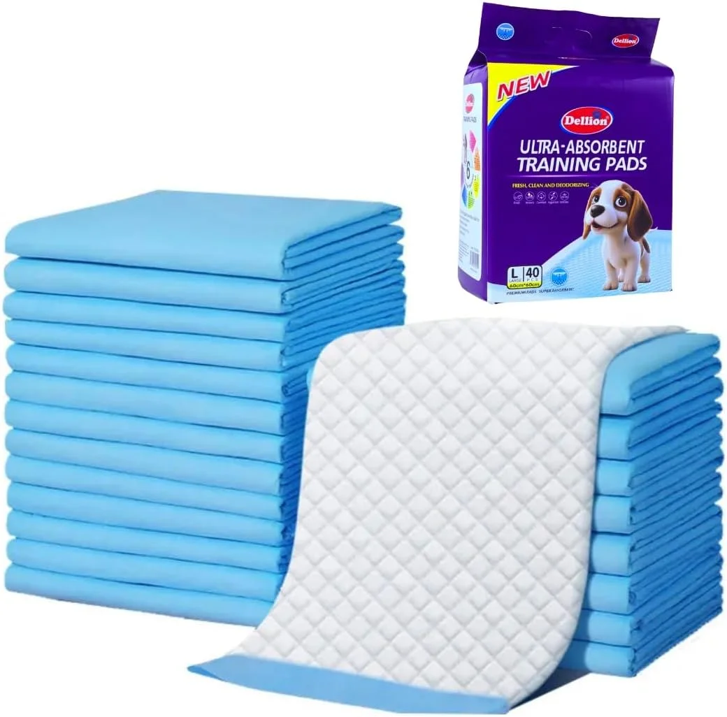 پدهای آموزشی سگ دلیون با جذب فوق العاده - ضد نشت، خشک شدن سریع، کنترل کننده بو برای توله سگ ها و سگ ها - ایده آل برای استفاده در داخل خانه، آموزش دستشویی و مسافرت - بزرگ 60cm*60cm - 40 عدد
