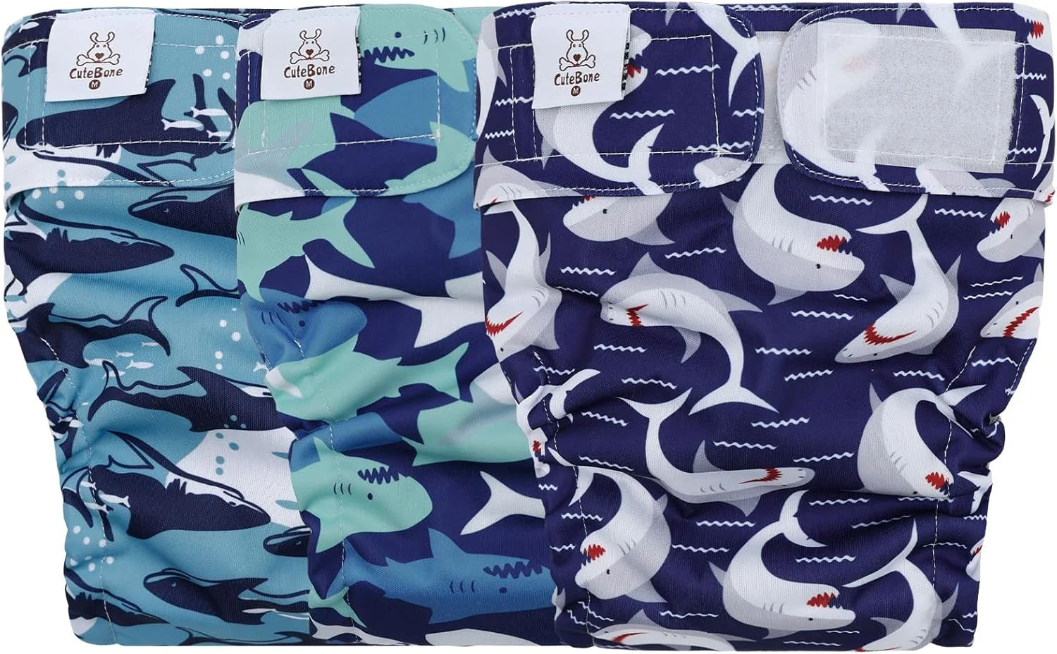 پوشک سگ CuteBone قابل شستشو، بدون سوراخ دم، بسته 3 عددی، شورت آموزشی دوره ای سگانه قابل استفاده مجدد برای فرنچی دم کوتاه، بولداگ فرانسوی، بوستون تریر بدون دم WWD23XS