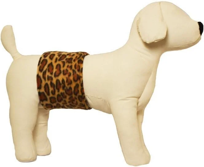 باند شکمی سگ نر با کیفیت عالی برای آموزش و بی اختیاری ادرار (طرح پلنگی) (سایز متوسط 43-48 سانتی متر)