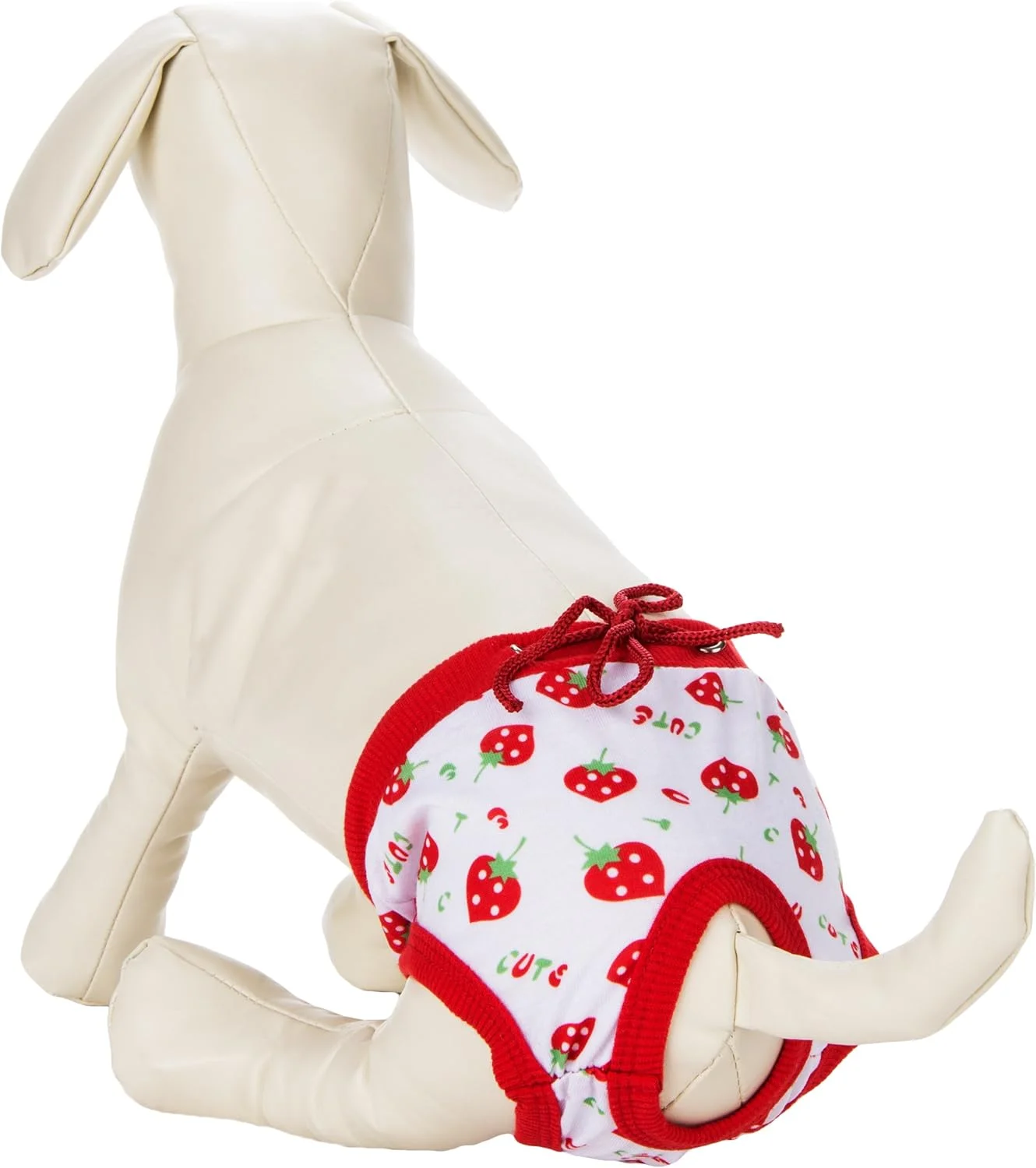 لباس زیر بهداشتی حیوانات خانگی طرح توت فرنگی کیوکیو پت مدل UNR0020XL، قرمز/سفید، سایز خیلی بزرگ
