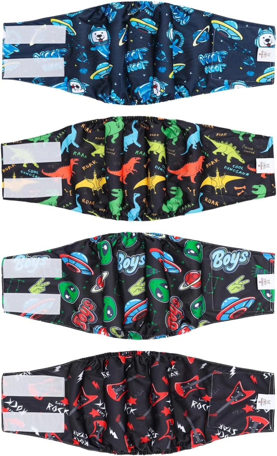 پوشک سگ نر CuteBone، بسته 4 عددی، دورپیچ توله سگ، نوارهای شکمی سگ قابل استفاده مجدد برای سگ های نر کوچک متوسط بزرگ FGG02XL