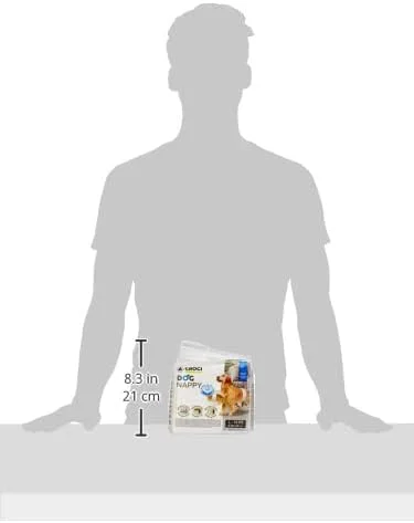 پوشک سگ کروسی - پوشک سگ برای سگ های نر - زیرشلواری سگ برای ادرار - پوشک بهداشتی برای نرها، ضد بو، یکبار مصرف، بسته 12 عددی، سایز L، 50-60 سانتی متر