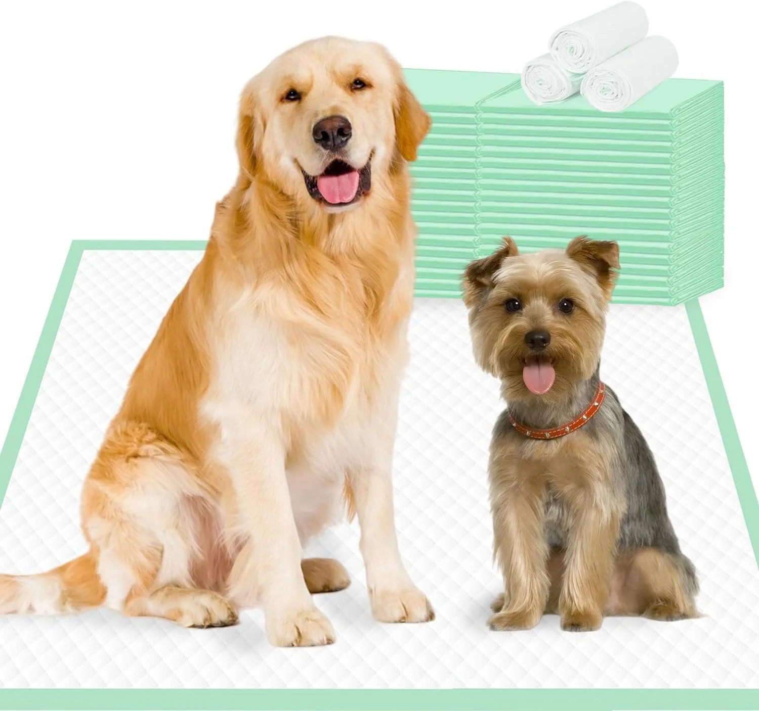 پدهای ادرار سگ بسیار بزرگ 76 × 91 سانتی متر، 40 عدد پد ادرار سگ سبز بدون بو XXL پدهای یکبار مصرف سگ فوق العاده جاذب و ضد نشت پدهای توالت برای سگ ها گربه ها خرگوش ها توله سگ ها