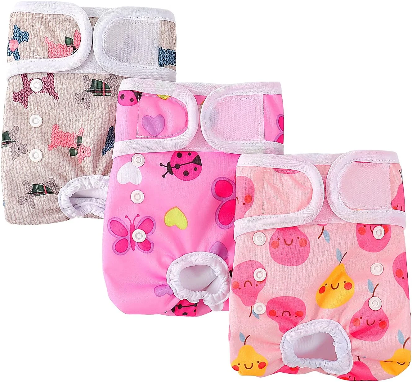 شورت بهداشتی سگ قابل استفاده مجدد COMSLE، بسته 3 عددی، نرم، راحت، قابل شستشو، فوق العاده جاذب، شورت بهداشتی سگ، شلوار ایمنی فیزیولوژیکی ماده سگ سایز XS