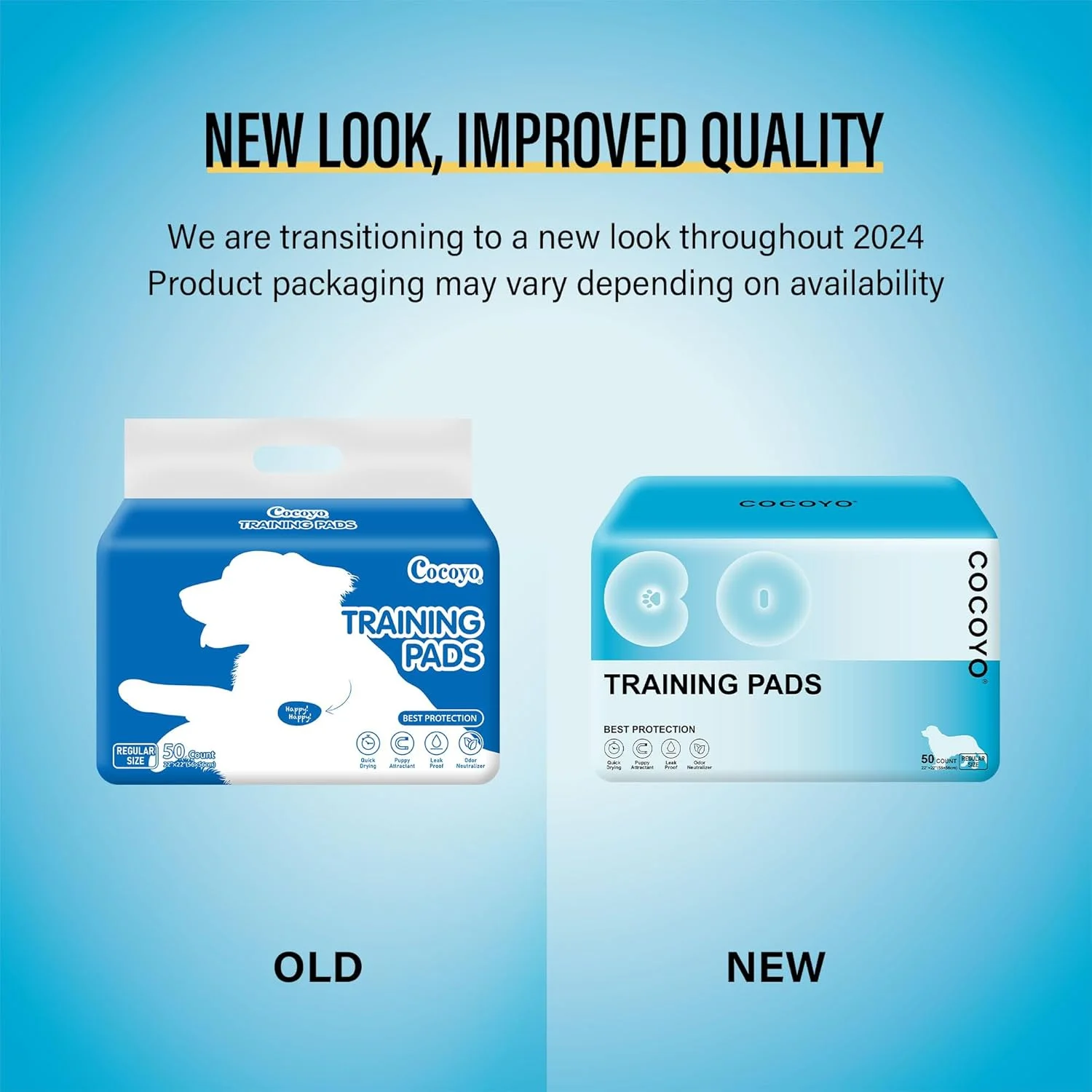 پدهای آموزشی با ارزش COCOYO، بسته 50 عددی | پدهای ادرار سگ | پدهای فوق العاده جاذب برای توله سگ