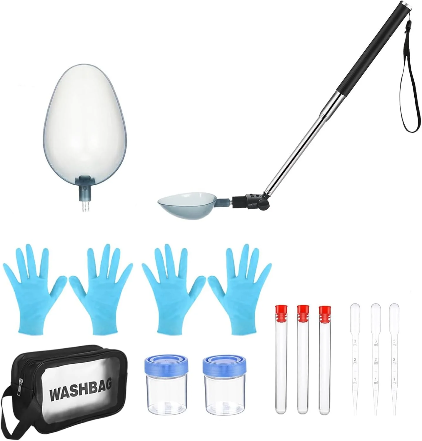 ظرف جمع آوری ادرار سگ | ظروف جمع آوری ادرار با دسته تلسکوپی | دستگاه قابل حمل با زاویه قابل تنظیم برای قفس، مبلمان حیوانات خانگی، فرش، کف خانه و حیاط