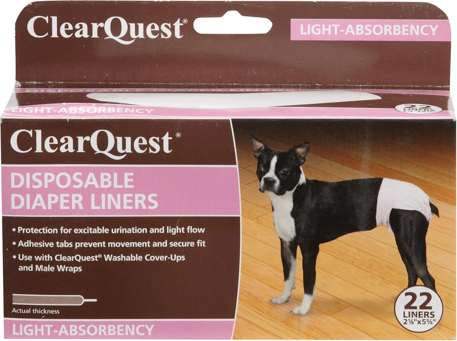 پدهای جاذب یکبار مصرف سگ ClearQuest، بسته 22 عددی، پدهای جاذب، محافظت بیشتر برای پوشش ها و دورپیچ های نر