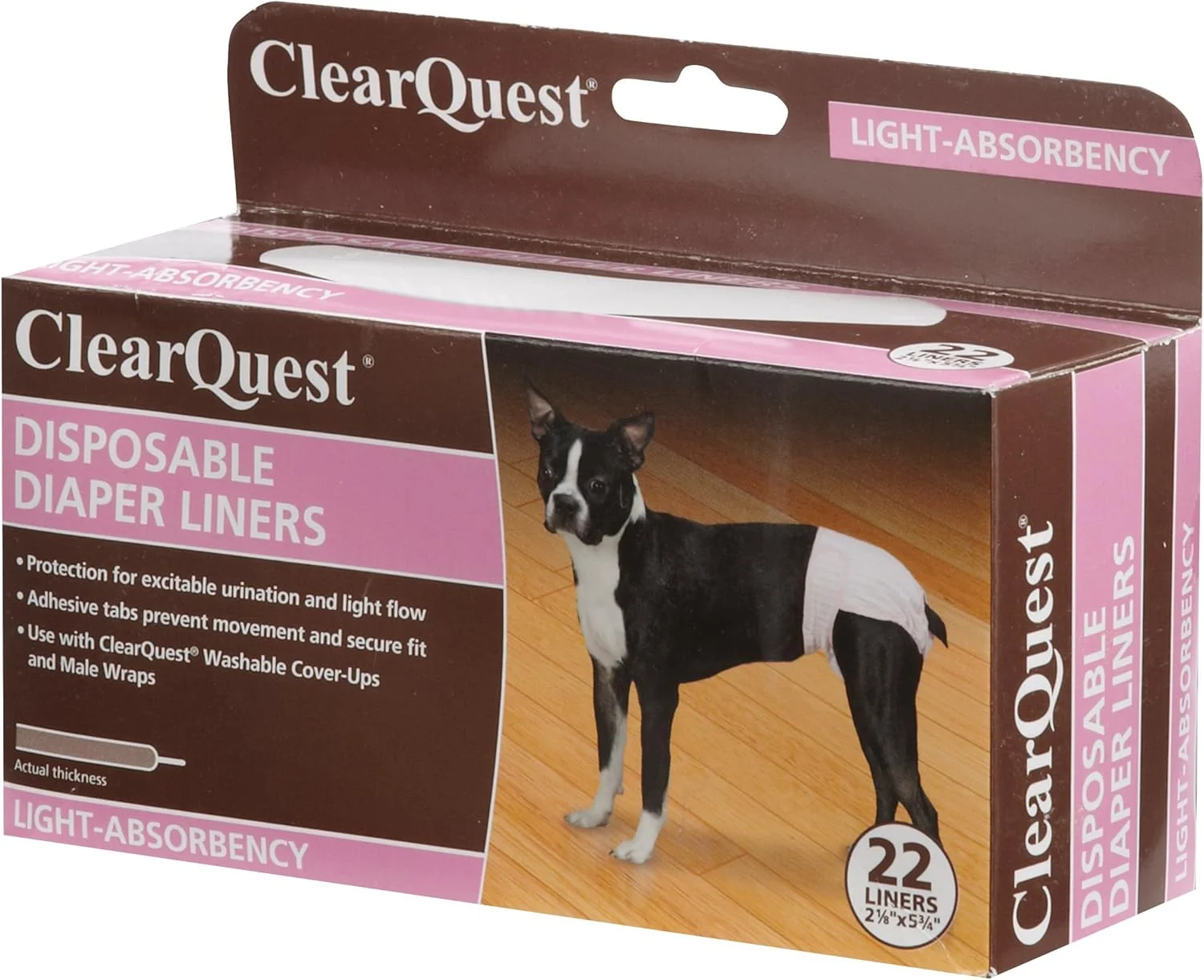 پدهای جاذب یکبار مصرف سگ ClearQuest، بسته 22 عددی، پدهای جاذب، محافظت بیشتر برای پوشش ها و دورپیچ های نر