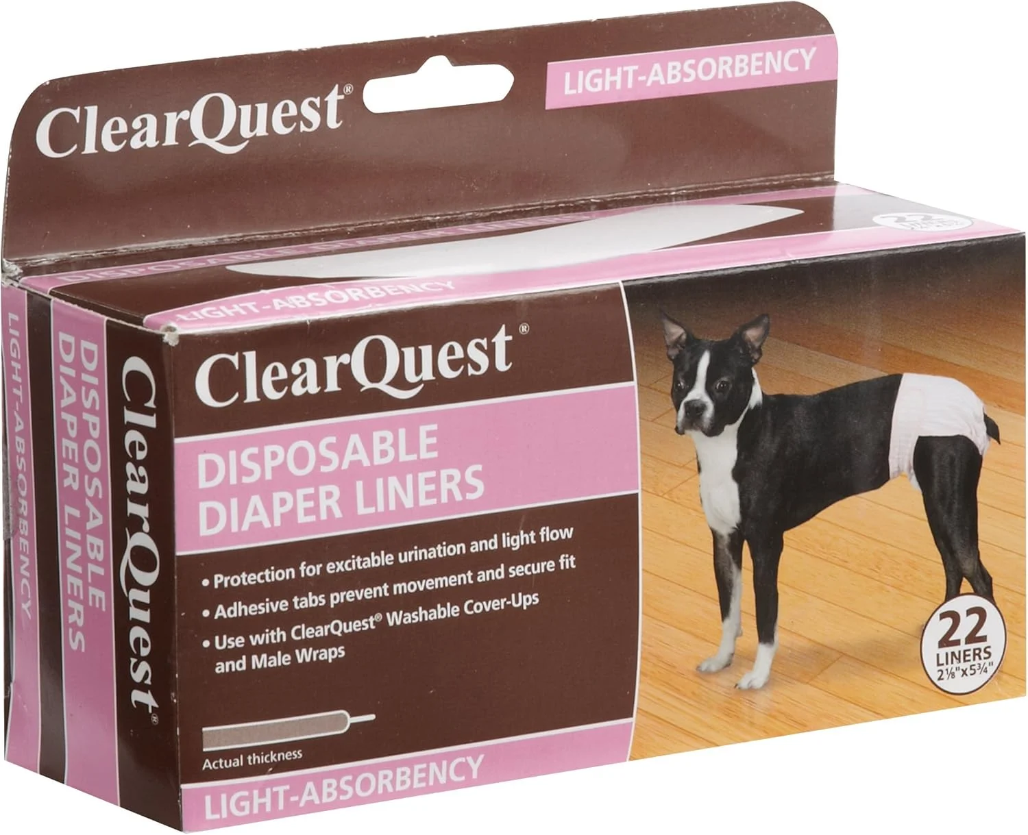 پدهای جاذب یکبار مصرف سگ ClearQuest، بسته 22 عددی، پدهای جاذب، محافظت بیشتر برای پوشش ها و دورپیچ های نر