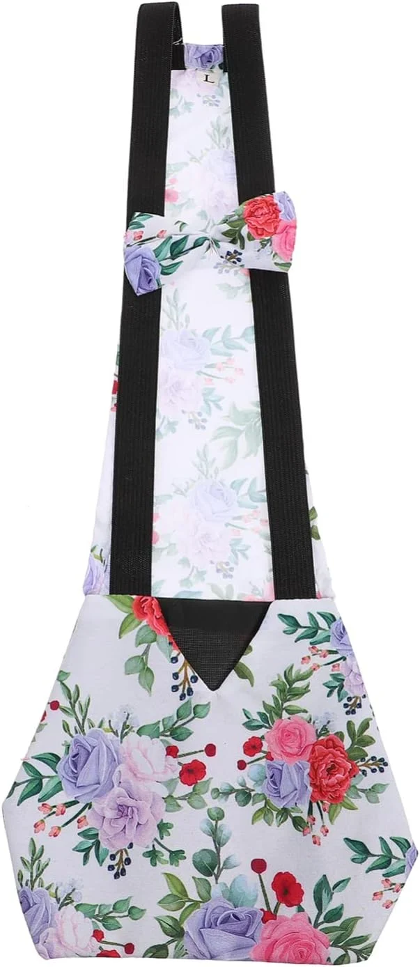 پوشک حیوانات خانگی برای مرغ، غاز و اردک، پارچه ای، قابل شستشو و استفاده مجدد، با پاپیون، لباس غاز برای غاز، اردک و مرغ، سفید