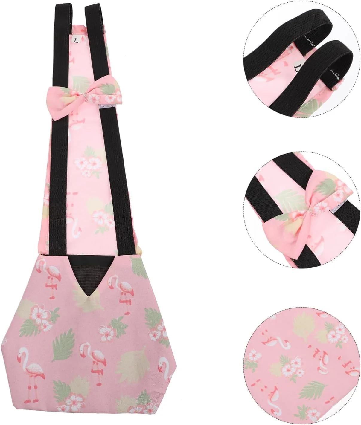 پوشک حیوانات خانگی برای مرغ، غاز و اردک، پارچه ای، قابل شستشو، با پاپیون، لباس حیوانات خانگی مزرعه برای غاز، اردک، مرغ و خروس - سفید