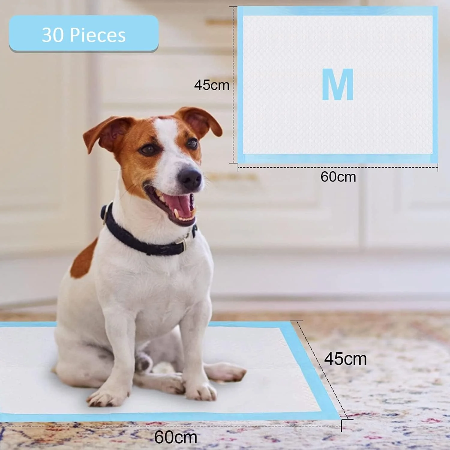 پدهای آموزشی حیوانات خانگی چری مدیکال ساپلای، 30 عددی، 60 در 45 سانتی متر، پدهای فوق جاذب ادرار برای سگ ها، پدهای ضد نشت برای آموزش توالت به توله سگ ها، گربه ها، خرگوش ها