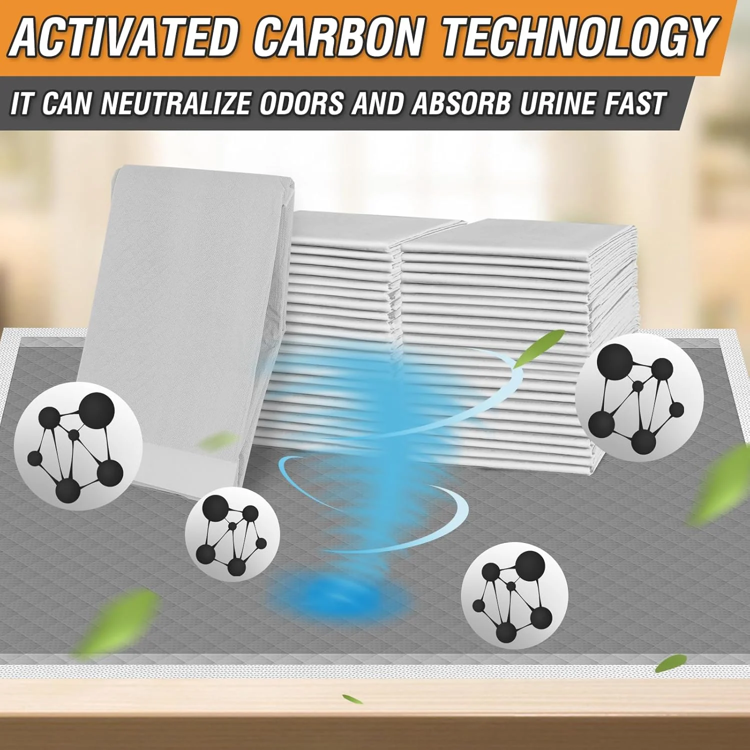 پدهای آموزشی سگ DEEP DEAR با کربن فعال، سایز خیلی بزرگ 71x86 سانتی متر، 30 عددی، پدهای یکبار مصرف بی اختیاری ادرار برای سگ ها، پدهای آموزش ادرار برای سگ ها، پد ادرار برای استفاده در داخل و خارج از منزل