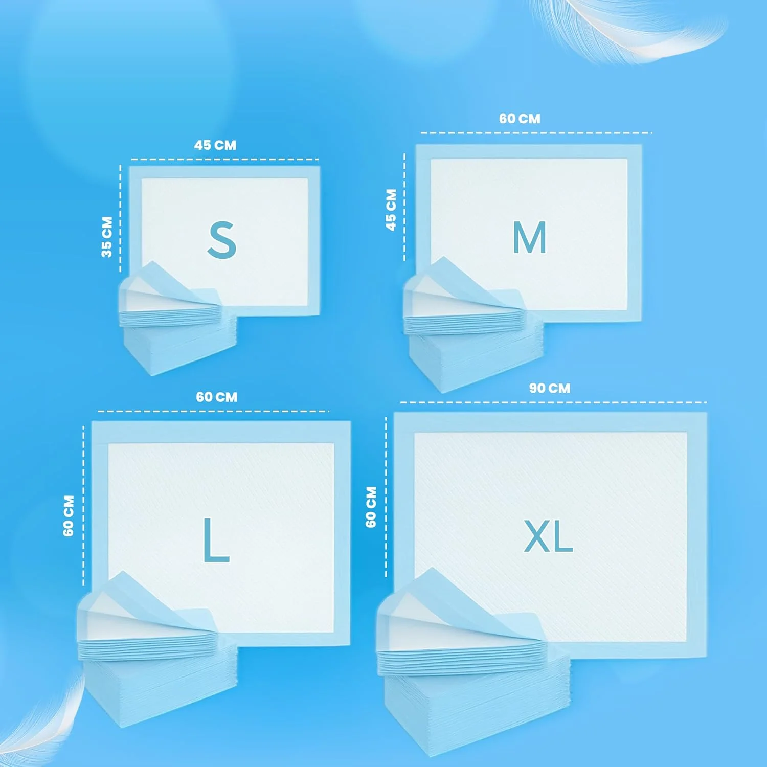 پدهای آموزشی یکبار مصرف حیوانات خانگی چیتا - 6 لایه، فوق العاده جاذب، مقاوم در برابر پارگی، کنترل بو، خشک شدن سریع، بدون ردی از پنجه (رنگ آبی، سایز S (35x45cm) - بسته 2x100 عددی (200 عدد))