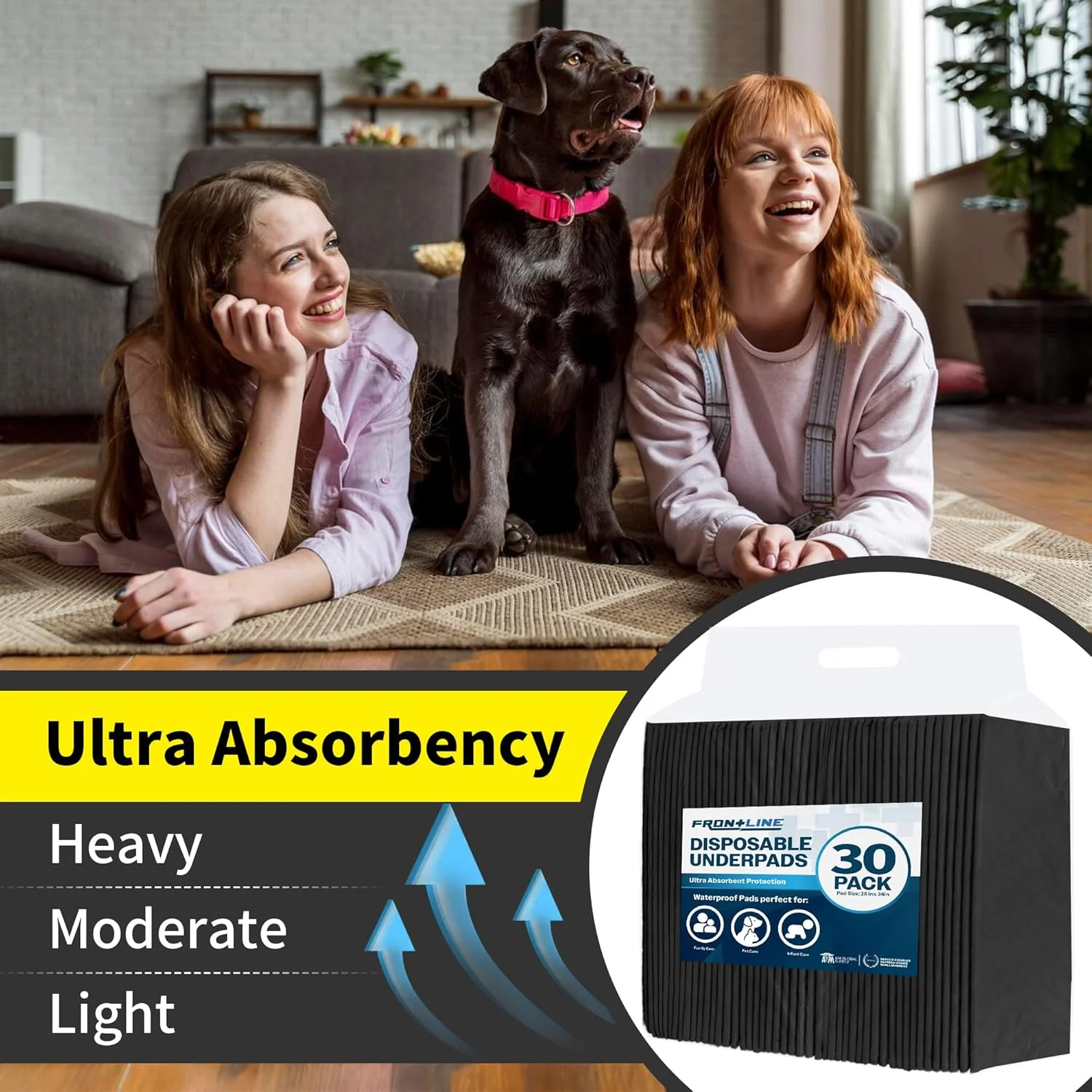 پدهای ادرار سگ با عصاره زغال فعال، 30 عدد سایز خیلی بزرگ، 6 لایه با کنترل بو، 71x86 سانتی متر، پدهای آموزشی زیرانداز برای سگ، گربه و حیوانات خانگی، محافظ های بسیار بزرگ برای کف و مبلمان