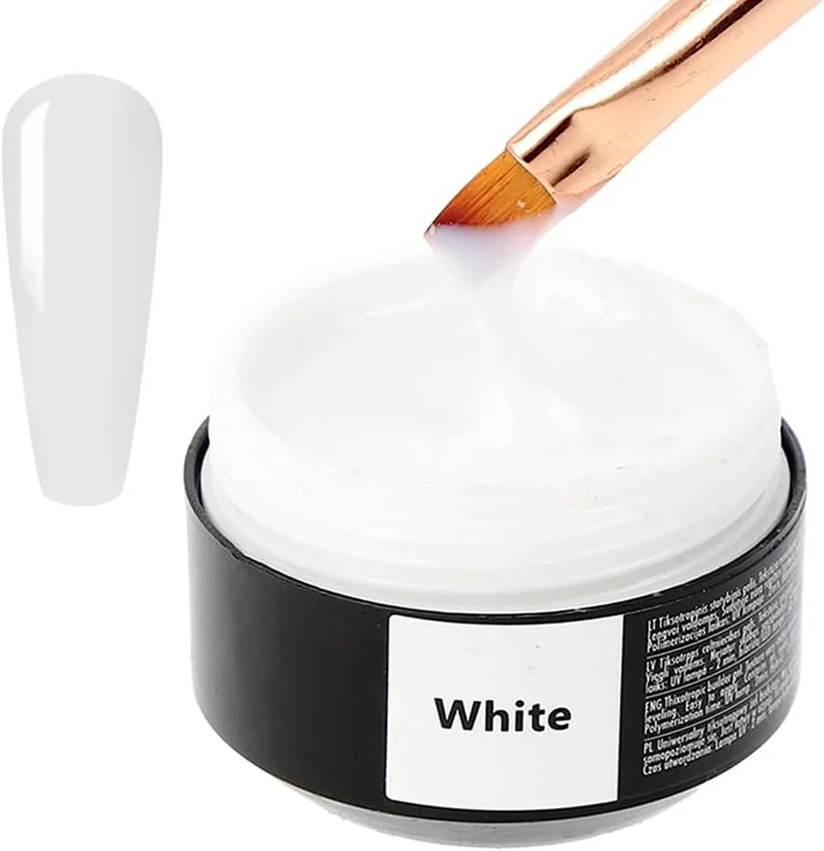 ژل بیلدر ناخن دنیسا سالن Sincero - سفید - بدون TPO - خود تراز شونده - ژل بازسازی حرفه ای ناخن غیر اسیدی - ژل بیلدر ناخن - ژل UV LED - 15 میلی لیتر