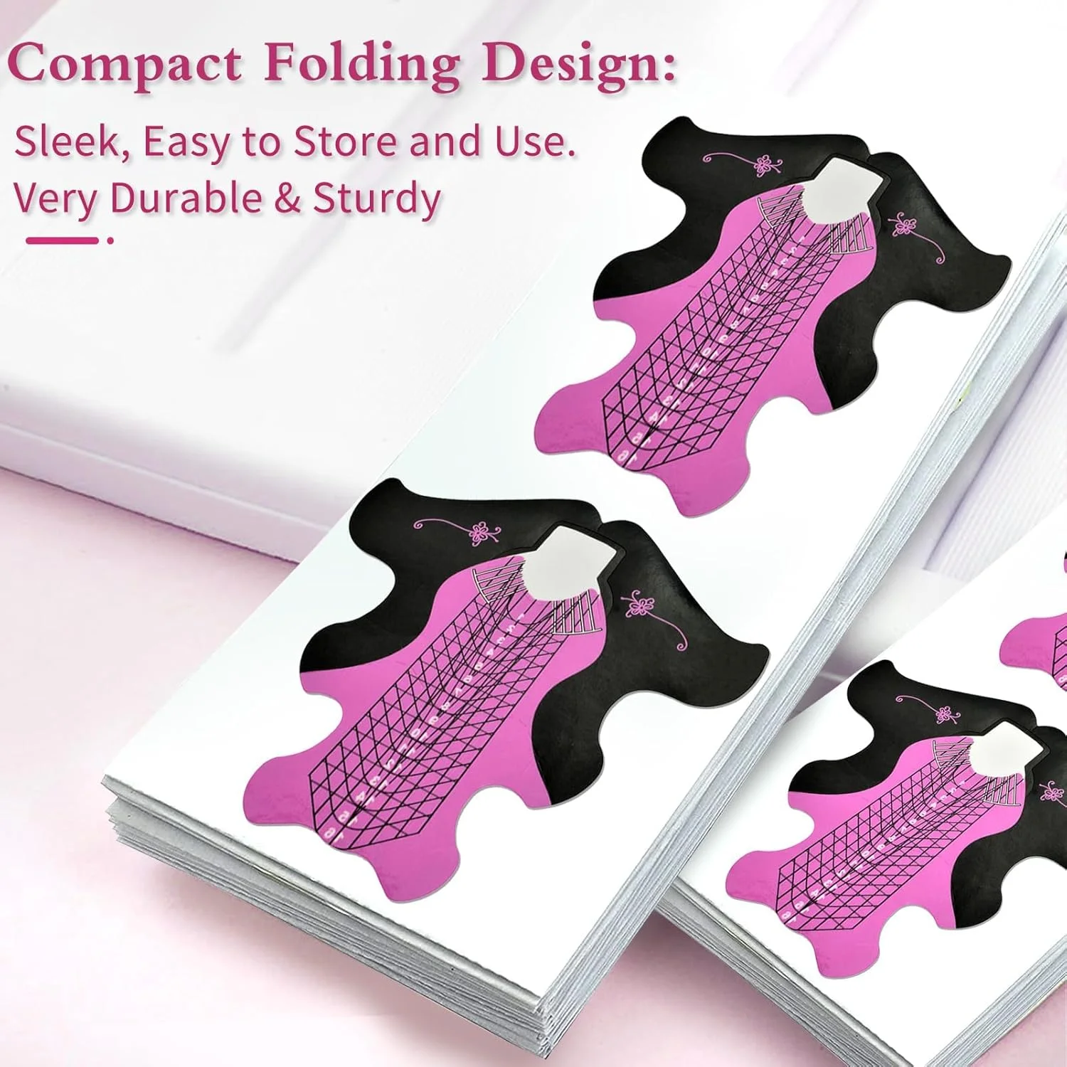 استیکرهای فرم ناخن خودچسب، طراحی محکم برای اکستنشن های اکریلیک و ژل، استیکرهای هنری ناخن قابل استفاده مجدد، ابزار مانیکور حرفه ای برای استفاده در سالن و DIY، 400 عدد