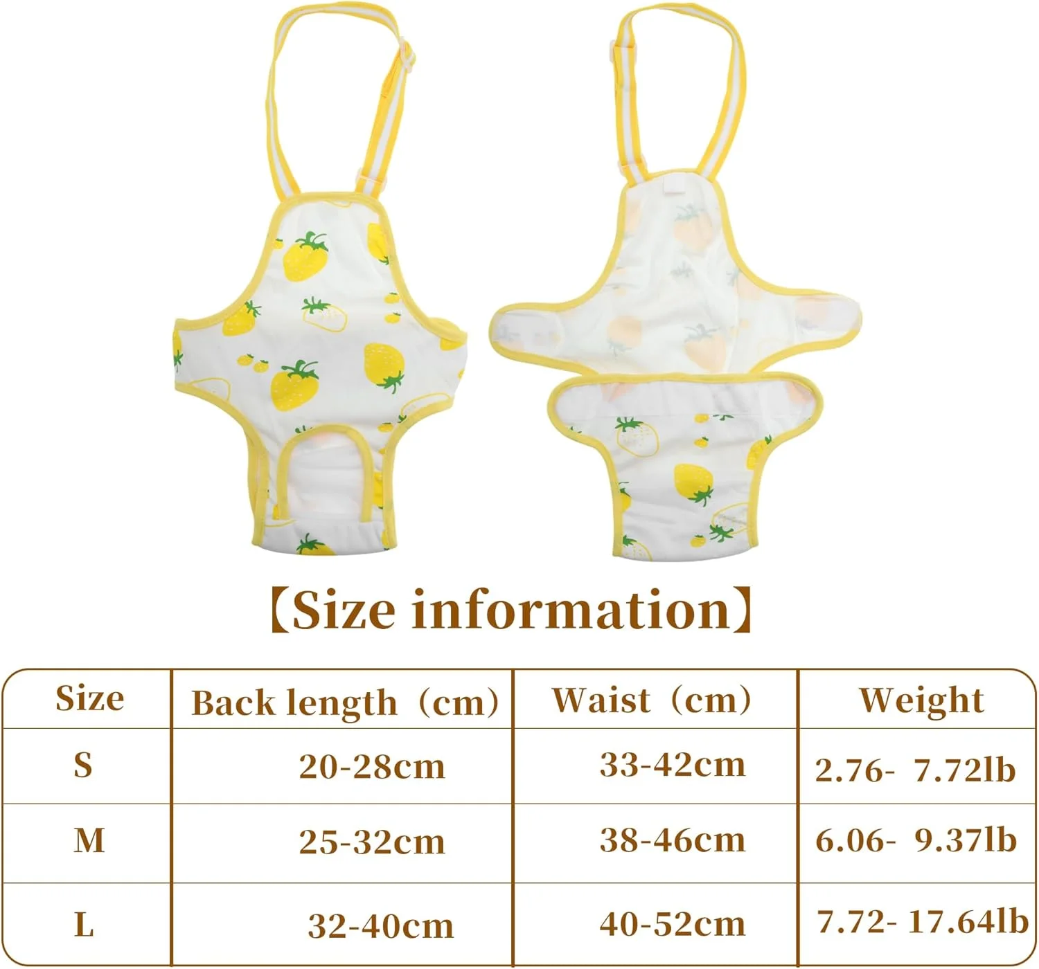 شورت بهداشتی سگ CAPASTEC برای سگ های ماده، شورت بهداشتی توله سگ، لباس زیر حیوانات خانگی، شلوار قابل شستشو و استفاده مجدد با بندهای قابل تنظیم، زرد و سفید، سایز بزرگ