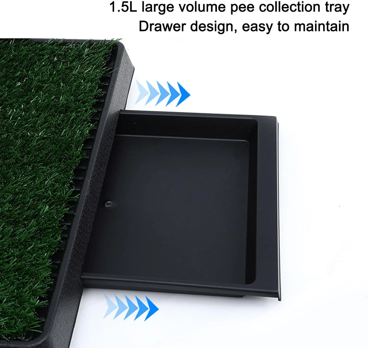 پد چمن سگ با سینی، ظرفیت بزرگ، مقاوم در برابر بو، توالت چمن مصنوعی توله سگ، پد ادرار آموزش سگ چمن مصنوعی برای داخل و خارج از خانه (سایز بزرگ با بافل)