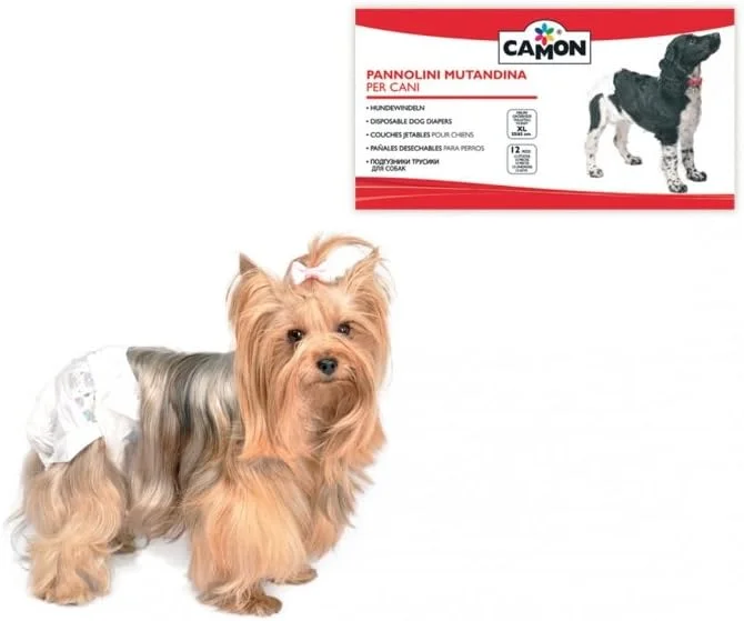 پوشک سگ جاذب Camon سایز XXL بسته 12 عددی 30 میلی لیتر