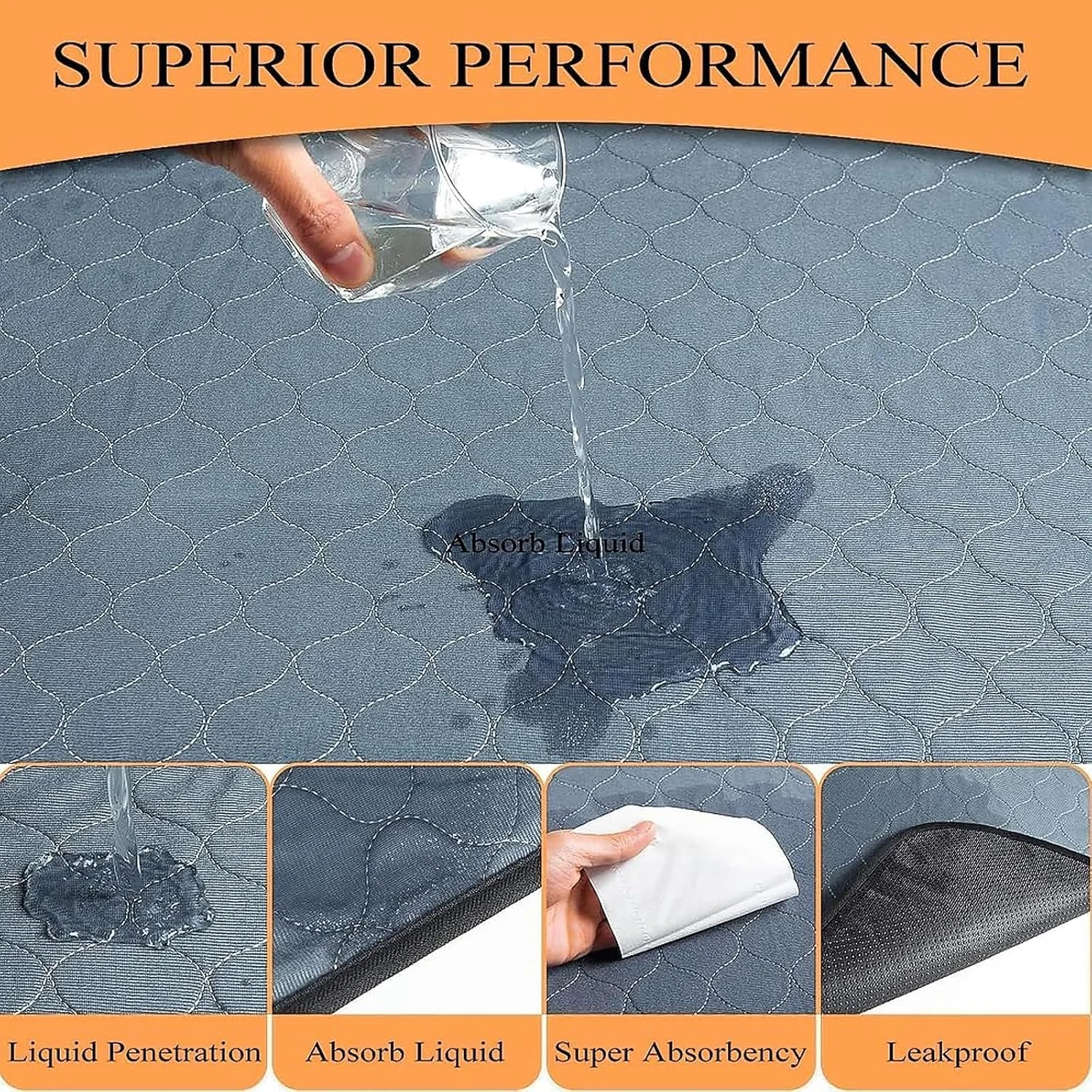 پدهای ادرار شوی برای سگ ها، بسته 5 عددی، 46x61 سانتی متر، پدهای توله سگ قابل استفاده مجدد، پدهای دستشویی شوی با خشک شدن سریع، پدهای ادرار سگ و گربه ضد لغزش، پدهای زایمان، زیرانداز توله سگ.