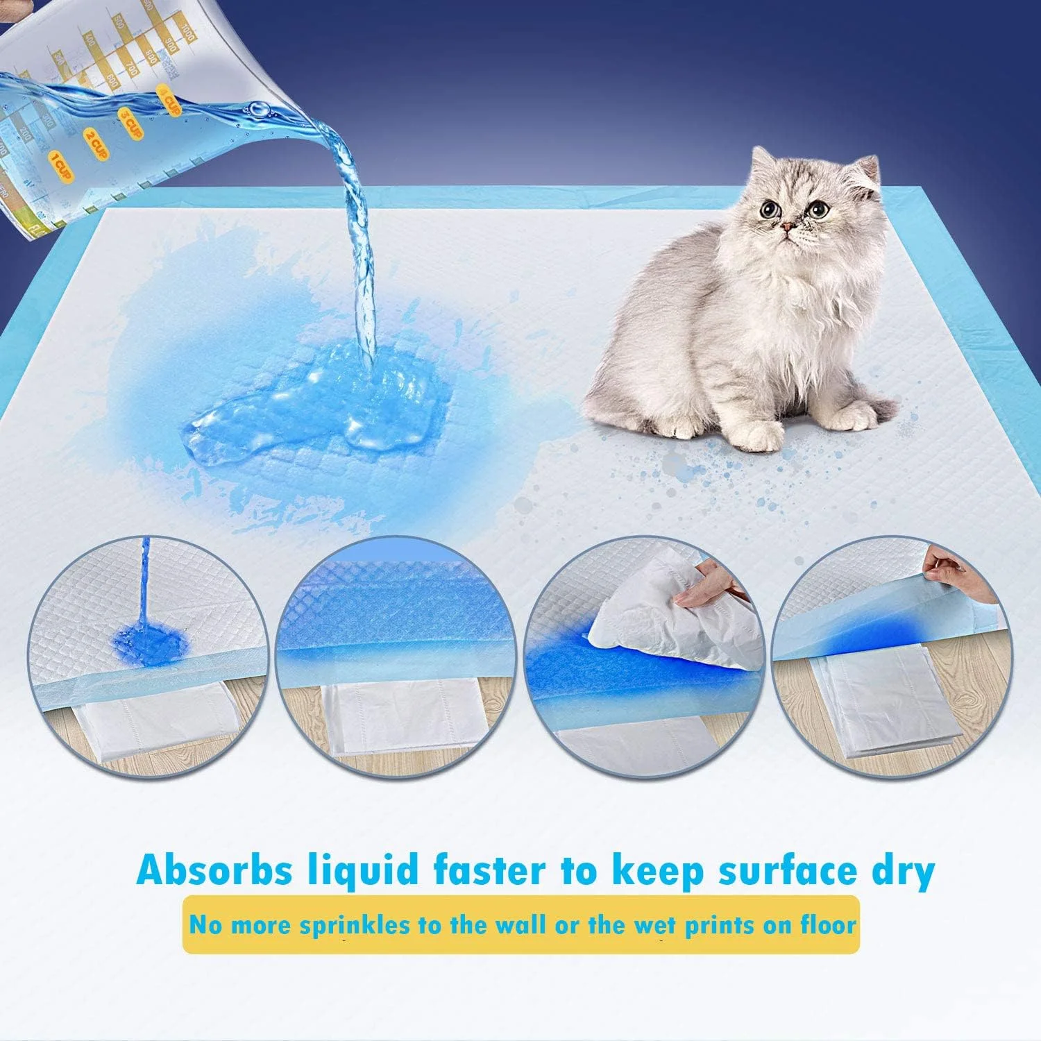 پدهای آموزش ادرار سگ Buyockss، سایز بزرگ 81 در 91 سانتیمتر، 35 عددی، پدهای یکبار مصرف آموزش ادرار برای سگ، گربه و خرگوش، ضد نشت و خشک شوندگی سریع