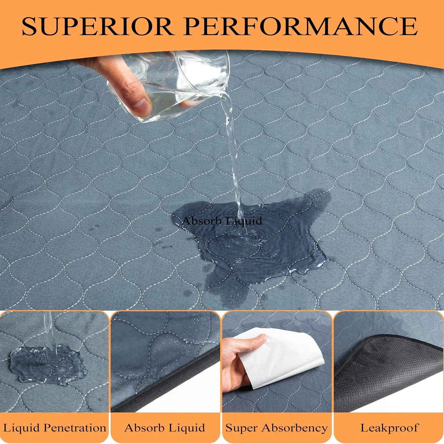 پد ادرار شوی سگ Bunlitent سایز 82x82، پد توله سگ قابل استفاده مجدد، پد آموزشی سگ با خشک شدن سریع، 1 عدد، پد ادرار گربه سگ ضد لغزش، پد زایمان، پد دستشویی.