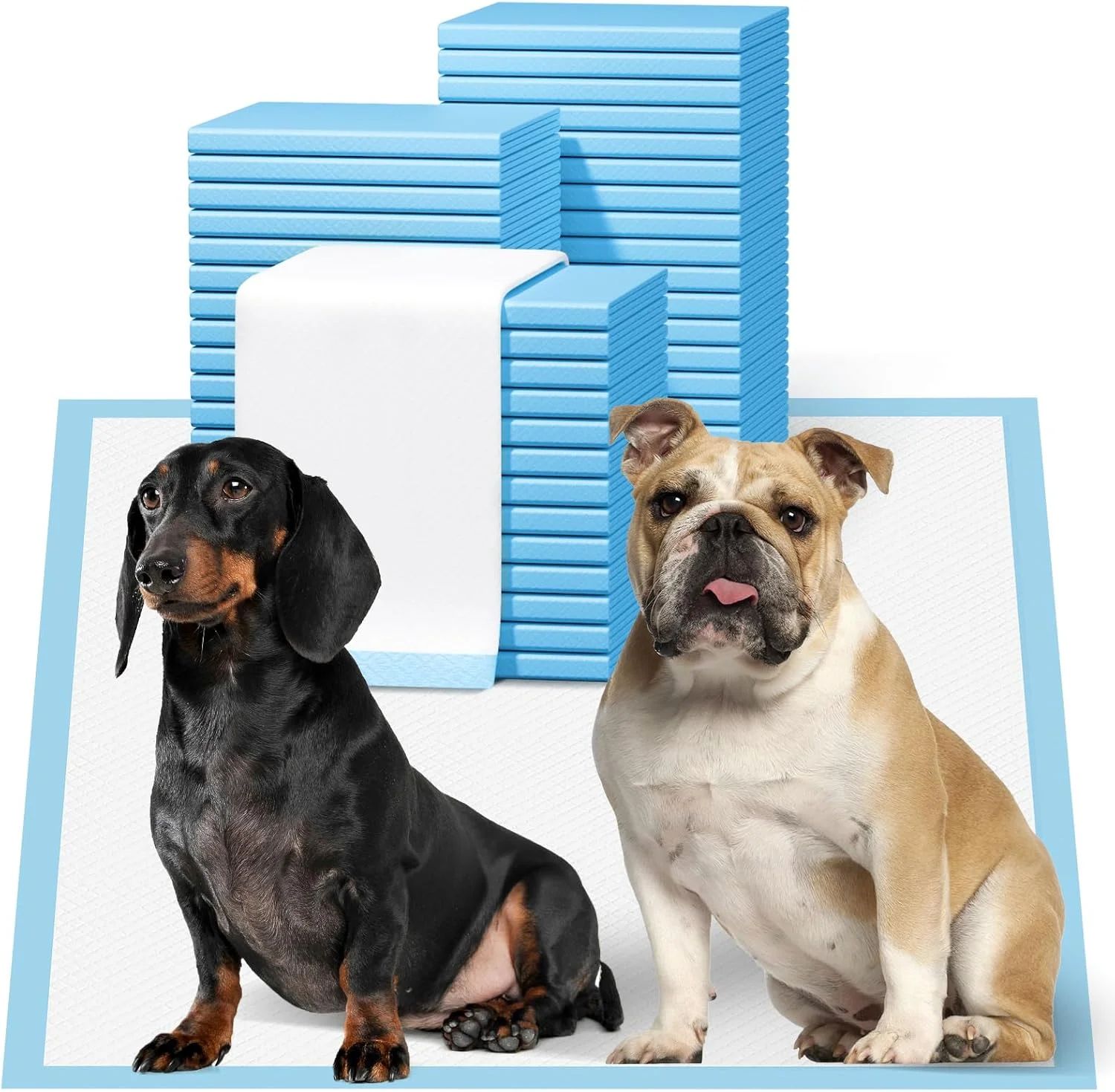 پدهای ادرار سگ Bulubaky، سایز 58 در 58 سانتیمتر، 200 عددی | پدهای ادرار 6 لایه فوق العاده جاذب و ضد نشت | پدهای یکبار مصرف با قابلیت خشک شدن سریع برای آموزش دستشویی سگ و گربه