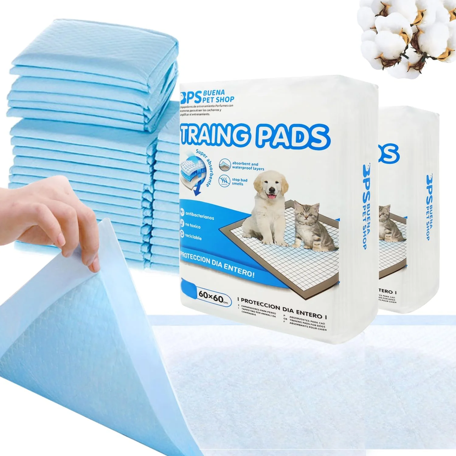 پدهای بهداشتی آموزش ادرار سگ و توله سگ فروشگاه حیوانات خانگی BUENA PET SHOP، فوق العاده جاذب، منحصر به فرد (40 عدد 60x60 سانتی متر) -2167 x 2 پدهای بهداشتی آموزش ادرار سگ و توله سگ فروشگاه حیوانات خانگی BUENA PET SHOP، فوق العاده جاذب، منحصر به فرد (40 عدد 60x60 سانتی متر) -2167 x 2