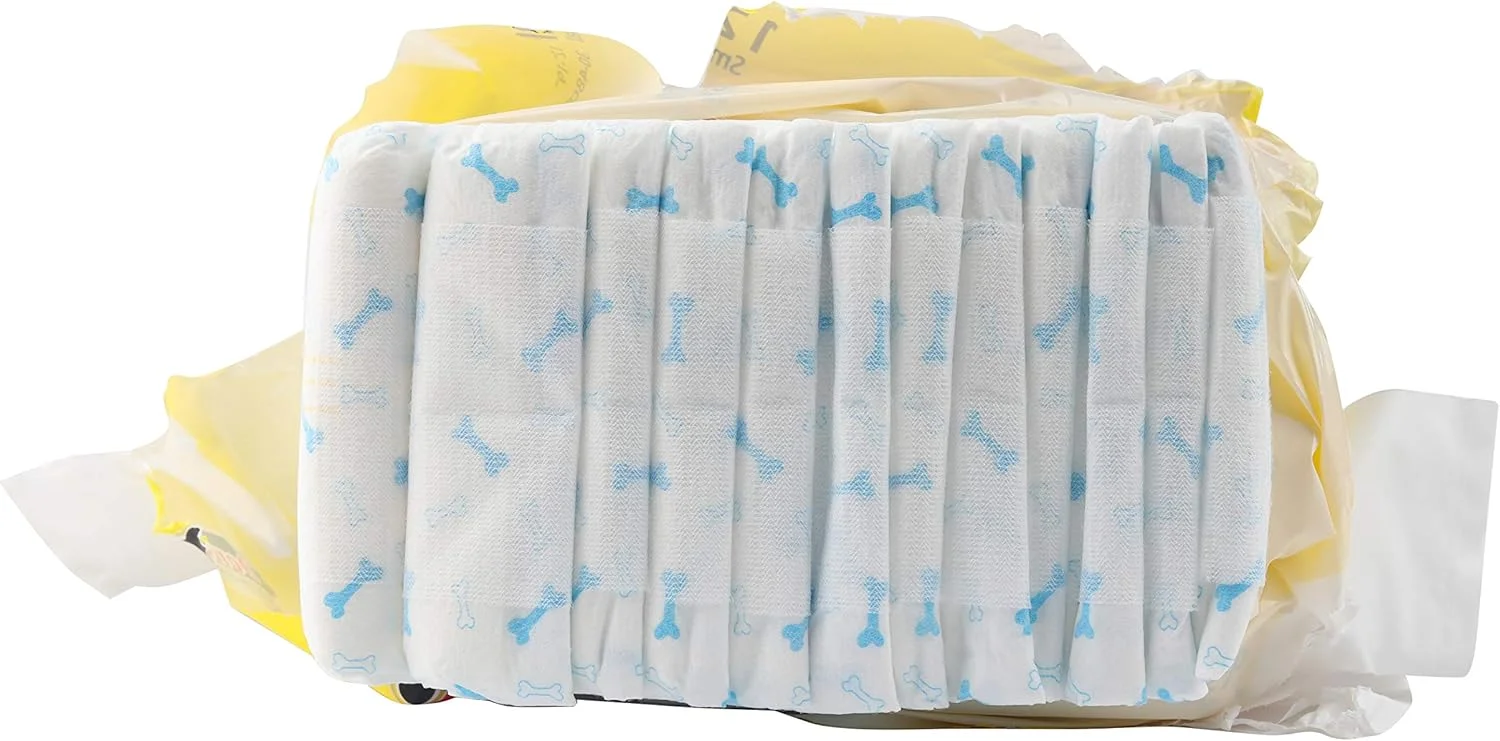پوشک یکبار مصرف سگ نر، پوشک سگ در 4 سایز برای سگ های نر، فوق العاده جاذب و ضد نشت برای سگ ها، ادرار هیجانی یا بی اختیاری (S: 30-48 سانتی متر، بسته 22 عددی)
