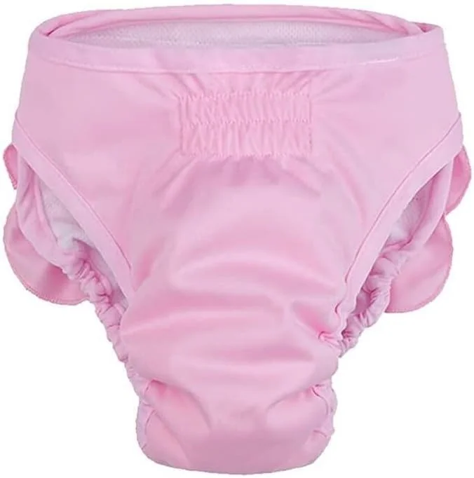 شورت بهداشتی سگ BePetMia قابل شستشو، شورت سگ قابل استفاده مجدد، پد بهداشتی سازگار با محیط زیست، لباس زیر بهداشتی برای سگ های ماده (M: 40-50 سانتی متر، صورتی)