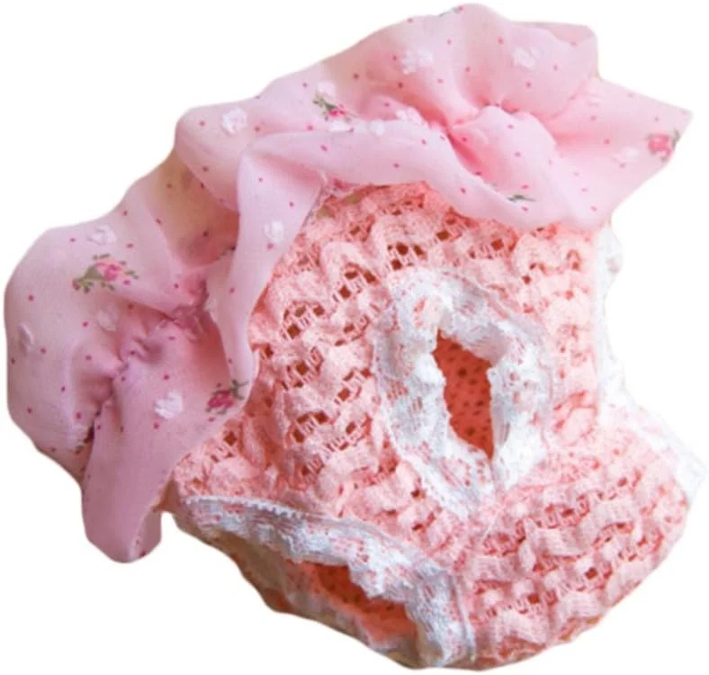 یک عدد شورت بهداشتی توری زیبا برای سگ ماده، شورت نخی قاعدگی سگ، پوشک بهداشتی سگ