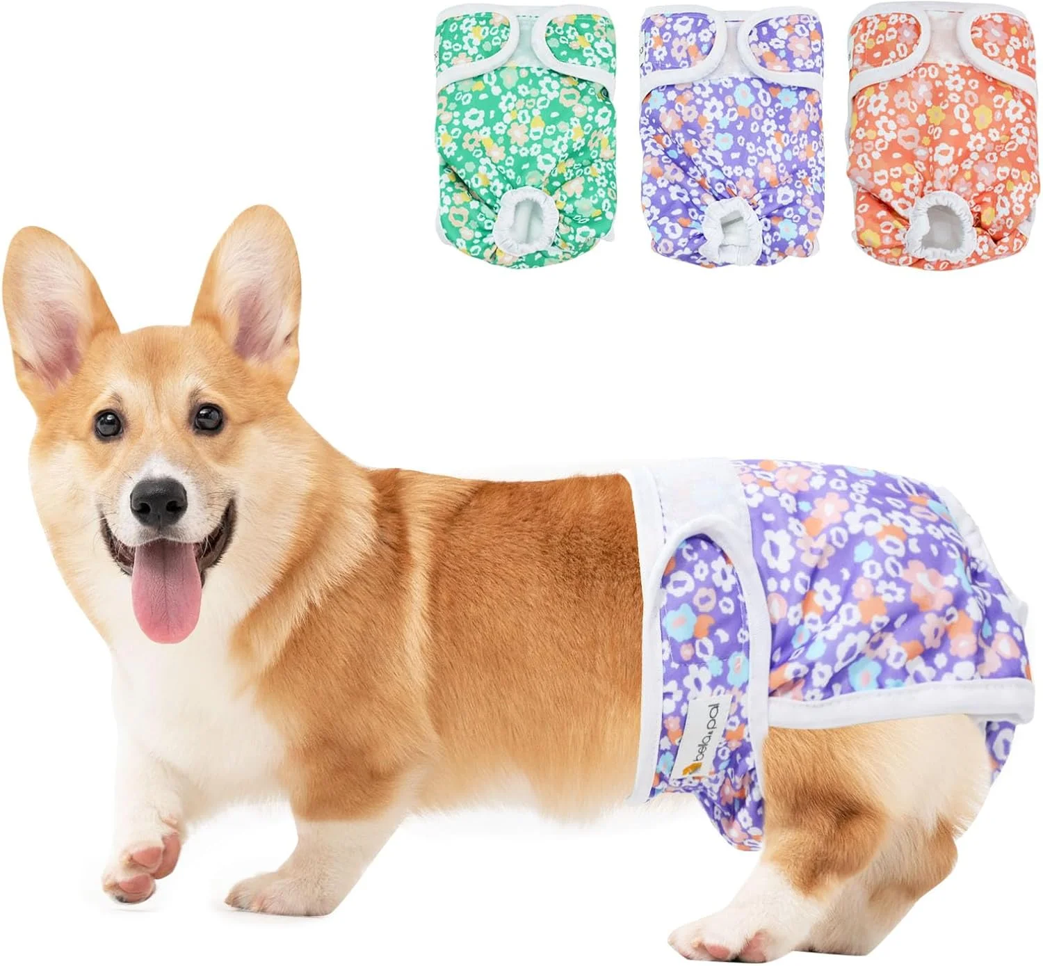 پوشک سگ ماده BELLA & PAL، بسته 3 عددی، پوشک سگ بسیار جاذب برای سگ های کوچک، پوشک توله سگ ضد نشت برای سگ ماده در دوران فحلی، بی اختیاری ادرار، ادرار هیجانی