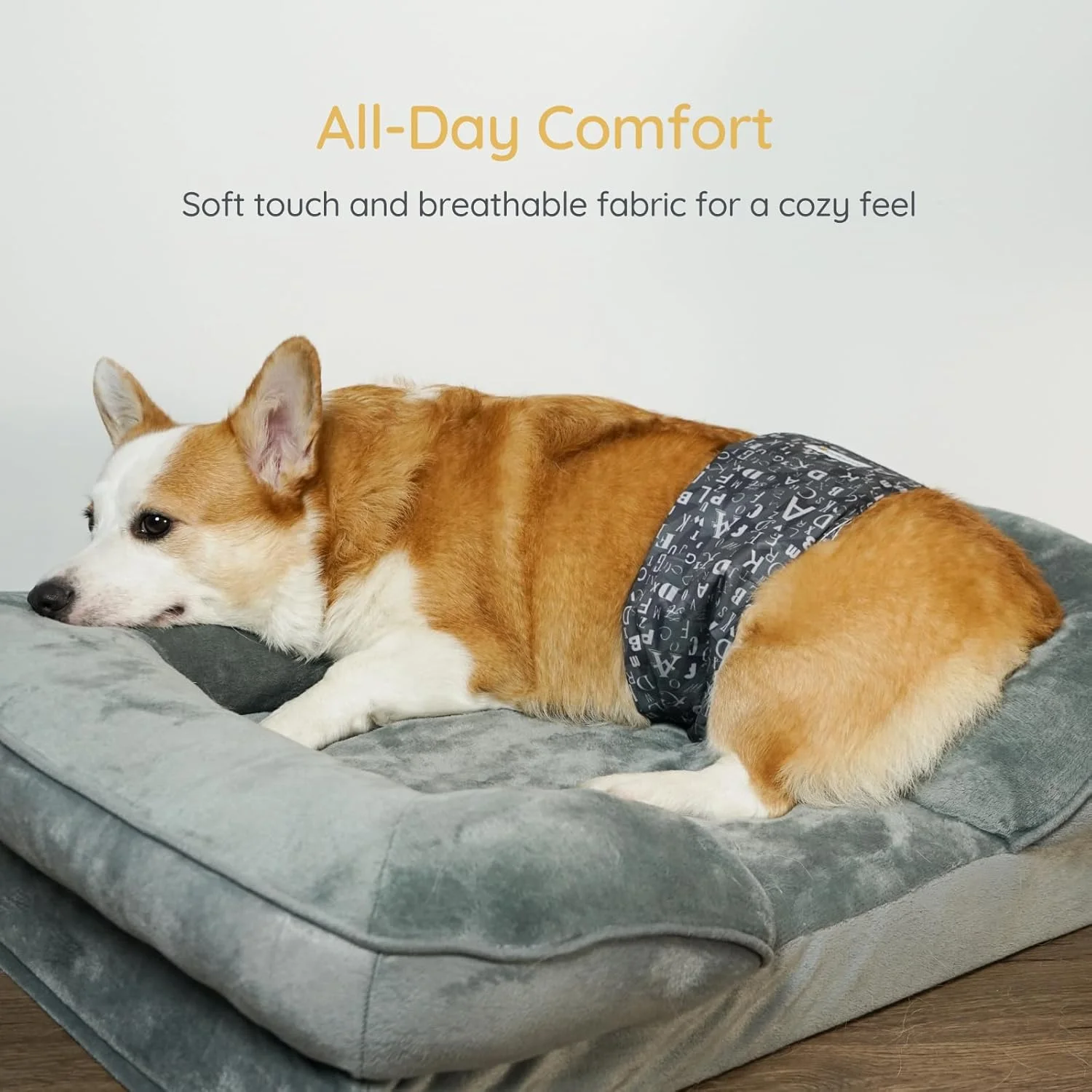 پوشک سگ نر BELLA & PAL، بسته 3 عددی، نوارهای شکمی قابل استفاده مجدد برای بی اختیاری، علامت گذاری سگ، ادرار هیجانی، قابل شستشو، سازگار با محیط زیست برای سگ های نر کوچک (XS، 27-33 سانتی متر)