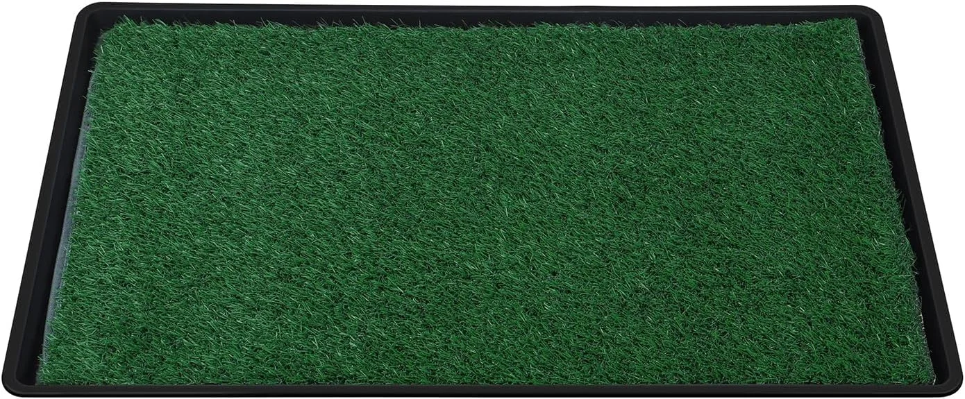 پد چمن سگ Awjaisca، چمن ادرار سگ داخلی با زهکشی سریع، چمن آموزش توالت توله سگ قابل شستشو (2 عدد چمن مصنوعی، 1 عدد پد ادرار، 1 عدد سینی زیرین) مشکی