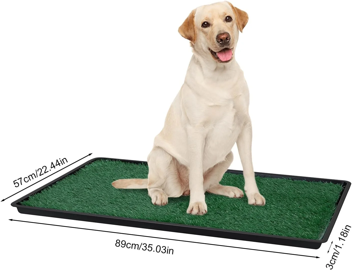 پد چمن سگ Awjaisca، چمن ادرار سگ داخلی با زهکشی سریع، چمن آموزش توالت توله سگ قابل شستشو (2 عدد چمن مصنوعی، 1 عدد پد ادرار، 1 عدد سینی زیرین) مشکی