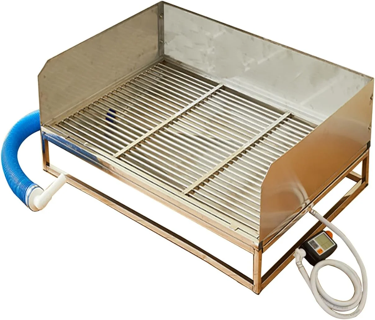 توالت سگ اتوماتیک، جعبه بستر سگ از جنس استیل ضد زنگ، سینی توالت سگ قابل شستشو برای داخل خانه (125X75 سانتی متر)