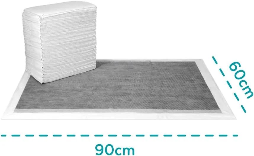 پد بهداشتی جاذب AQPET 200 عددی با کربن فعال برای سگ ها، حیوانات و توله سگ ها، مقاوم در برابر بو، 60x90 سانتی متر