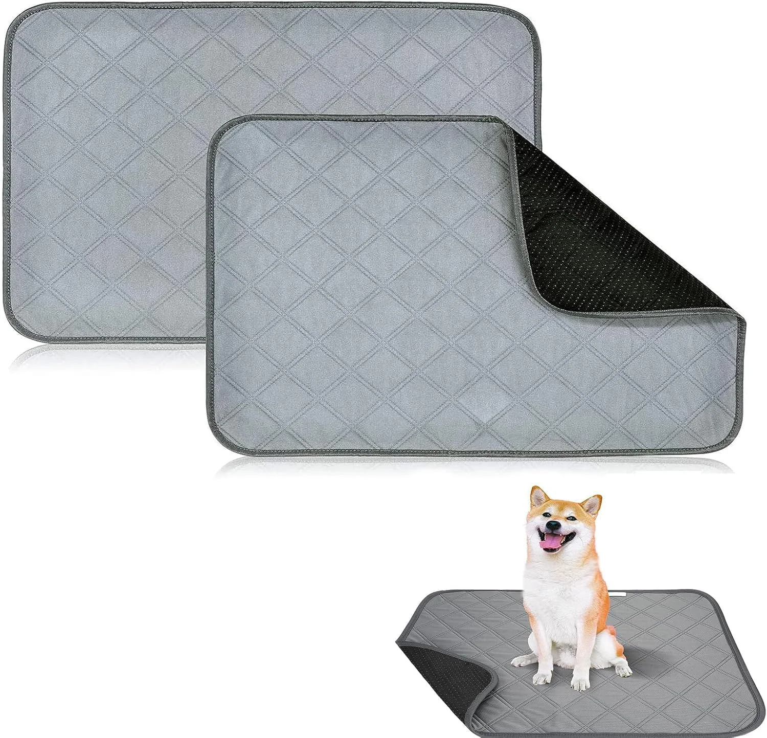 پدهای ادرار سگ آپوتوئه، 2 عددی، بادوام و قابل شستشو، پدهای توله سگ با لایه ضد آب، زیراندازهای جاذب و ضد لغزش برای آموزش و استفاده در سفر