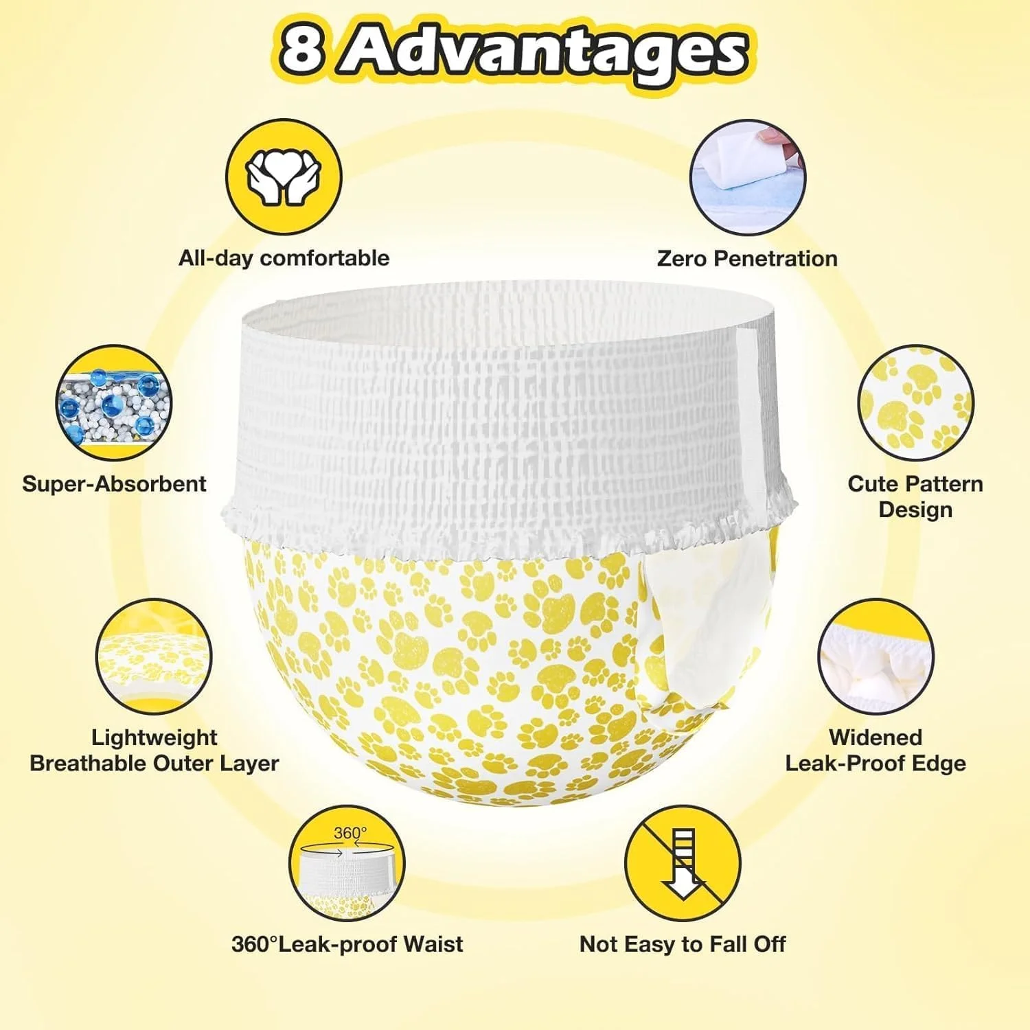 پوشک سگ توله سگ، بسته 10 عددی پوشک سگ با پوشش کامل برای سگ های ماده، پوشک حیوانات خانگی تنفسی و راحت برای توله سگ های نژاد کوچک، ایده آل برای دوره فحلی و بی اختیاری ادرار (سایز S)