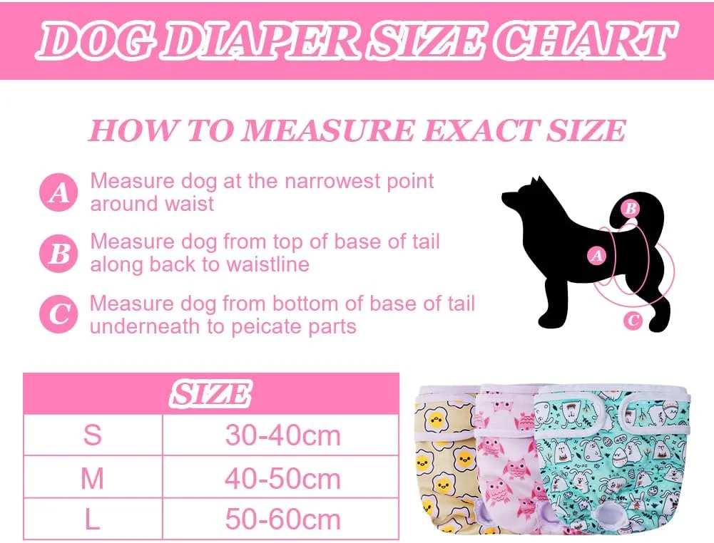 شورت بهداشتی سگ ماده Aomig، بسته 3 عددی، قابل شستشو، شورت فحل ضد نشت برای سگ های ماده، شورت بهداشتی قابل استفاده مجدد برای حیوانات خانگی ماده، شورت بهداشتی بسیار جاذب برای بی اختیاری سگ