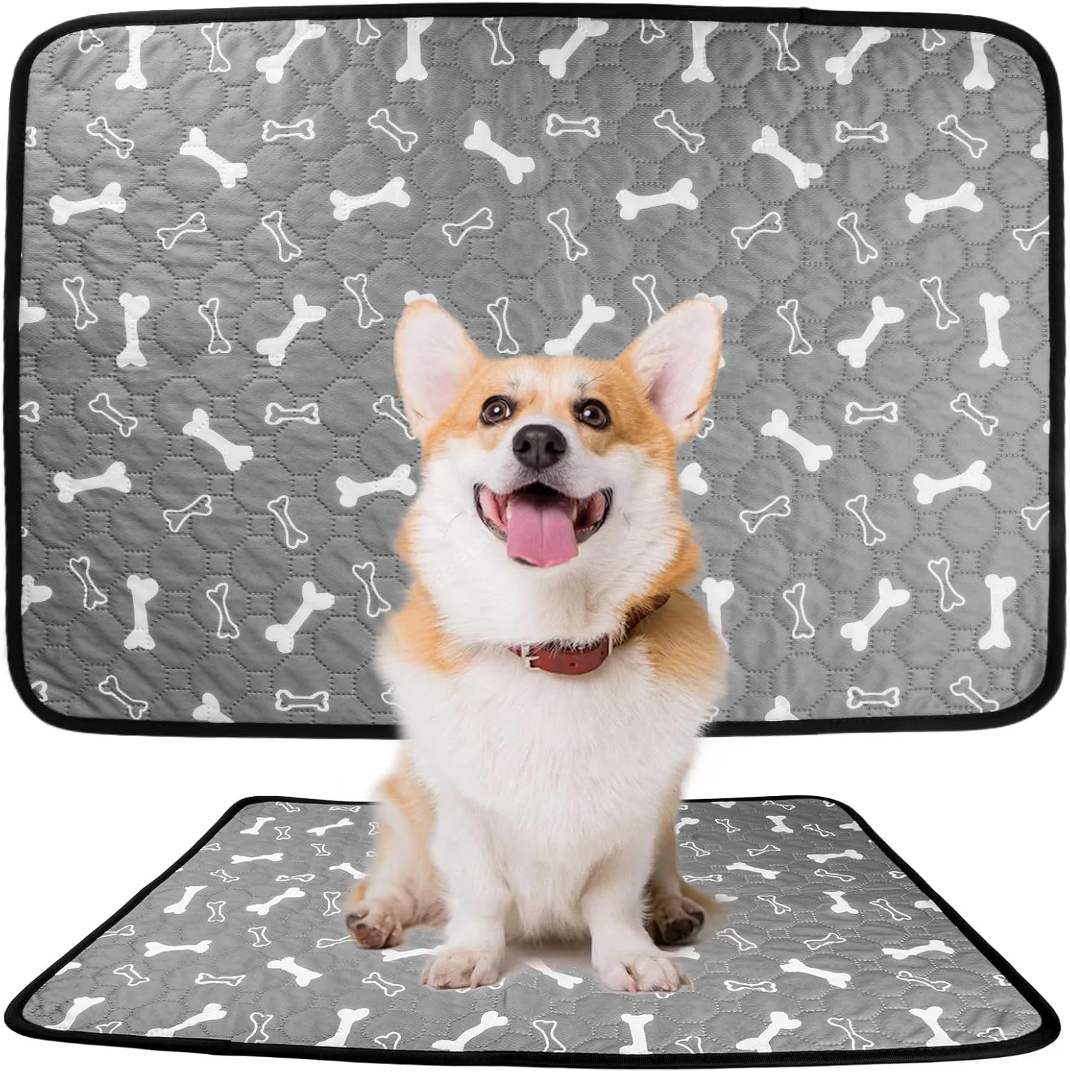 پدهای سگ قابل شستشو Anseom، بسته 2 عددی، 50x70 سانتی متر، زیراندازهای جاذب قابل استفاده مجدد، پد ادرار حیوانات خانگی ضد لغزش و ضد آب برای گربه ها، سگ ها و خرگوش ها