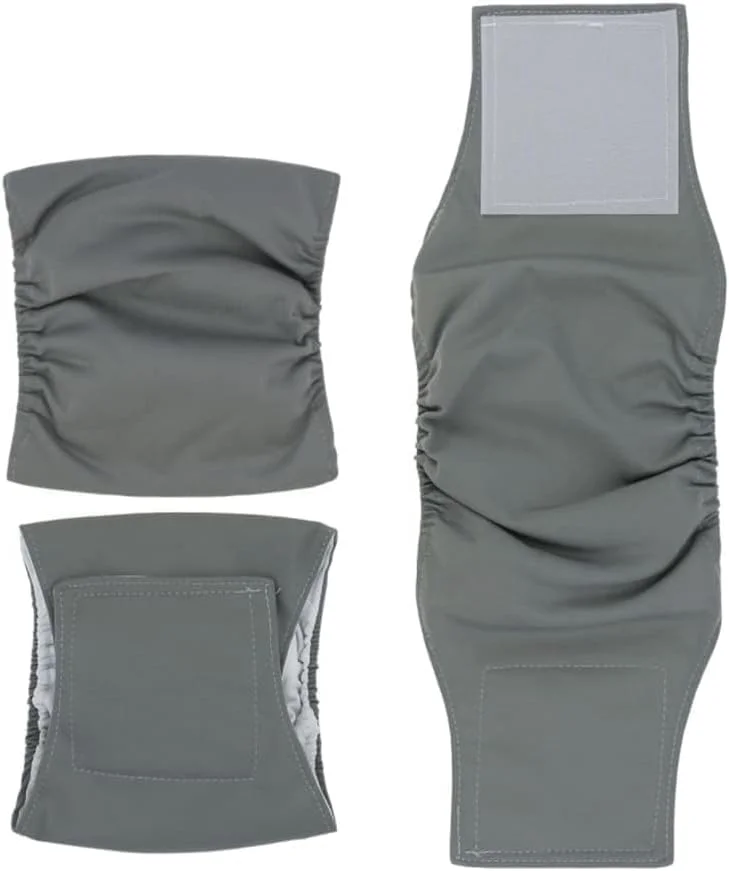 پوشک سگ نر قابل شستشو، بسته 3 عددی نوارهای شکمی قابل استفاده مجدد با جذب قوی، طراحی بدون نشتی برای سگ های نر، باندهای راحت و قابل تنظیم برای استفاده در داخل و خارج از منزل