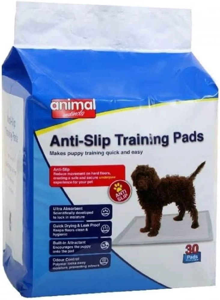 پدهای آموزشی سگ و توله سگ Animal Instincts، ضد نشت، طراحی 6 لایه با سطح خشک شونده سریع، 60 سانتی متر در 60 سانتی متر، 30 عدد