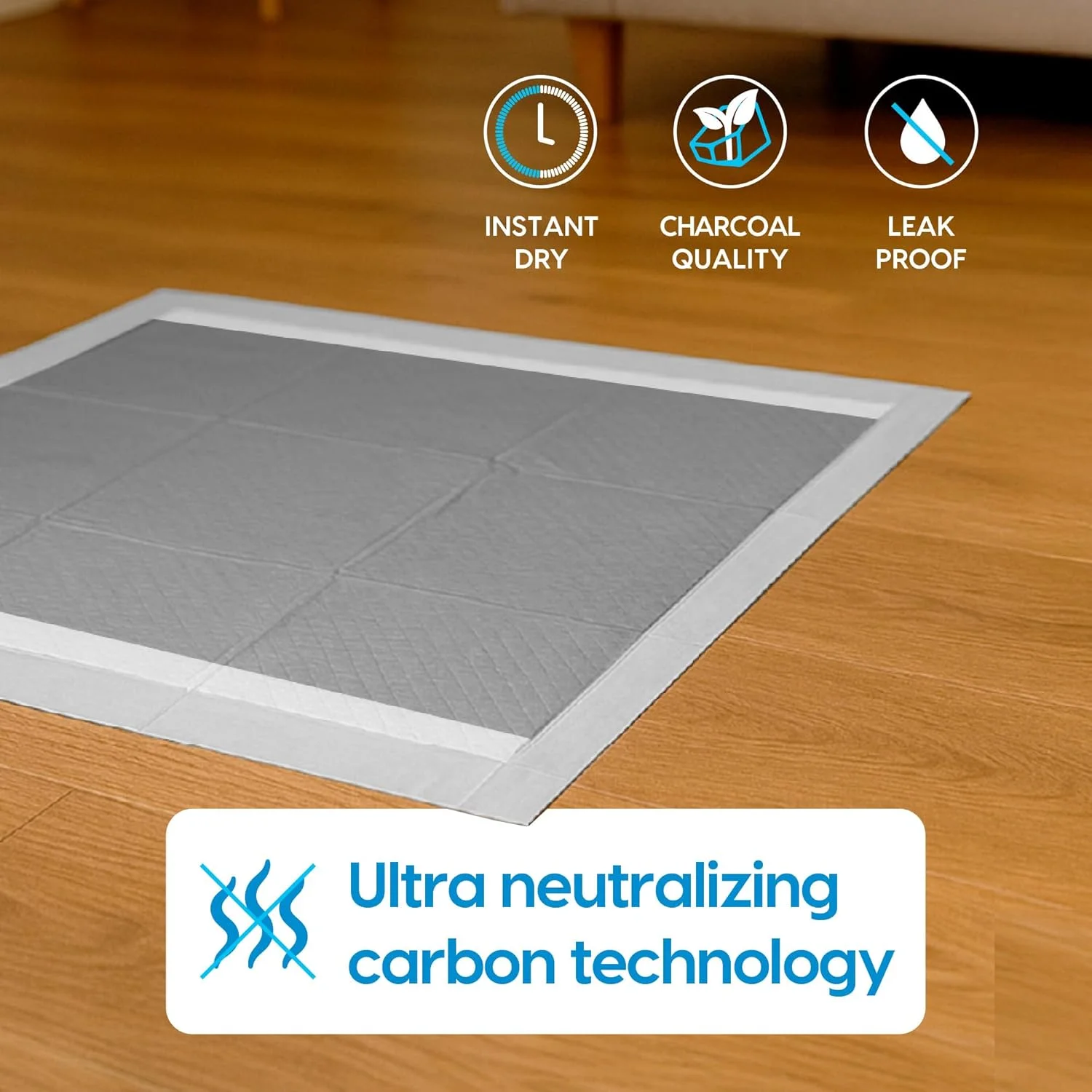 پدهای ذغالی مخصوص سگ Animal Planet Pets | پدهای جاذب ادرار سگ - خشک شدن سریع، ضد نشت، خنثی کننده بو با کربن فعال | بزرگ 55.88 x 55.88 سانتی متر - 50 عدد