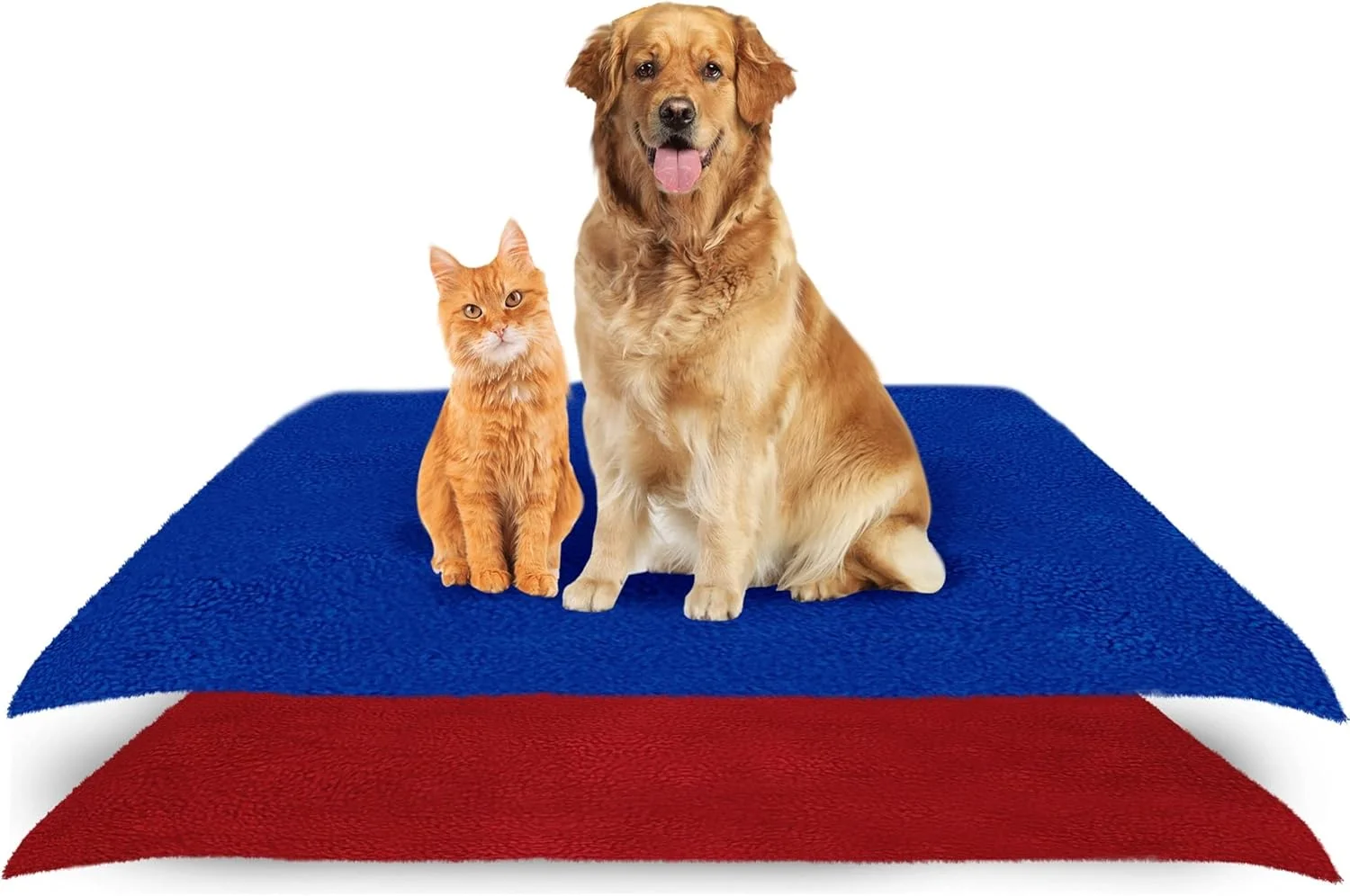 پدهای ضدآب، قابل شستشو و استفاده مجدد AMORITE® و زیرانداز خشک بهداشتی حیوانات خانگی (ترکیب متوسط، آبی سلطنتی + مارون)