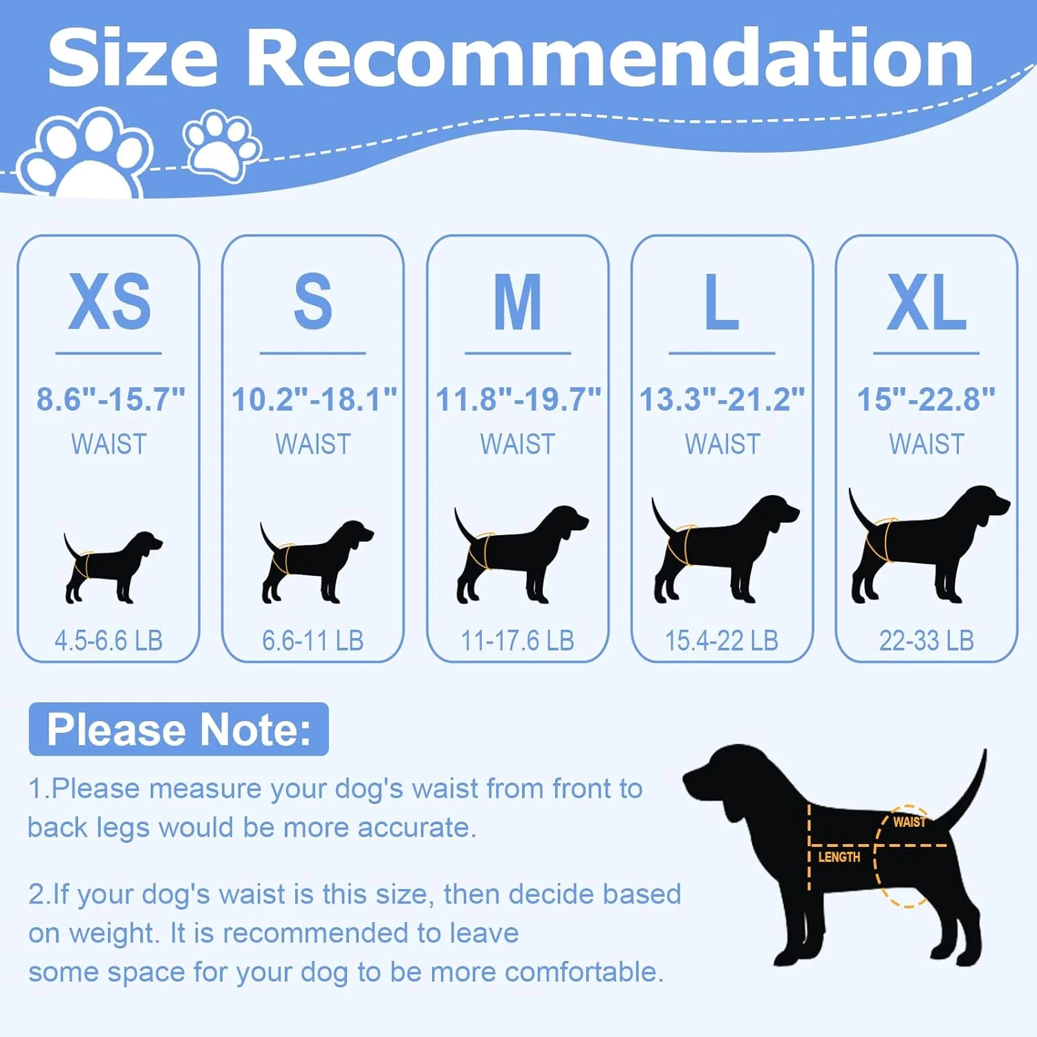 پوشک سگ ماده Ambreview، پوشک یکبار مصرف برای سگ ماده با کمر کشسان، پوشک سگ برای دوره فحلی، بسیار جاذب و ضد نشت، 30 عدد (M)