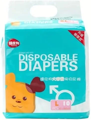 پوشک سگ یکبار مصرف فوق العاده جاذب و ضد نشت برای سگ های ماده - سایز L (6.08-14.51 کیلوگرم) - مناسب و راحت، مراقبت آسان از حیوانات خانگی، قابل تنظیم و ایمن برای نژادهای کوچک - لوازم حیوانات خانگی